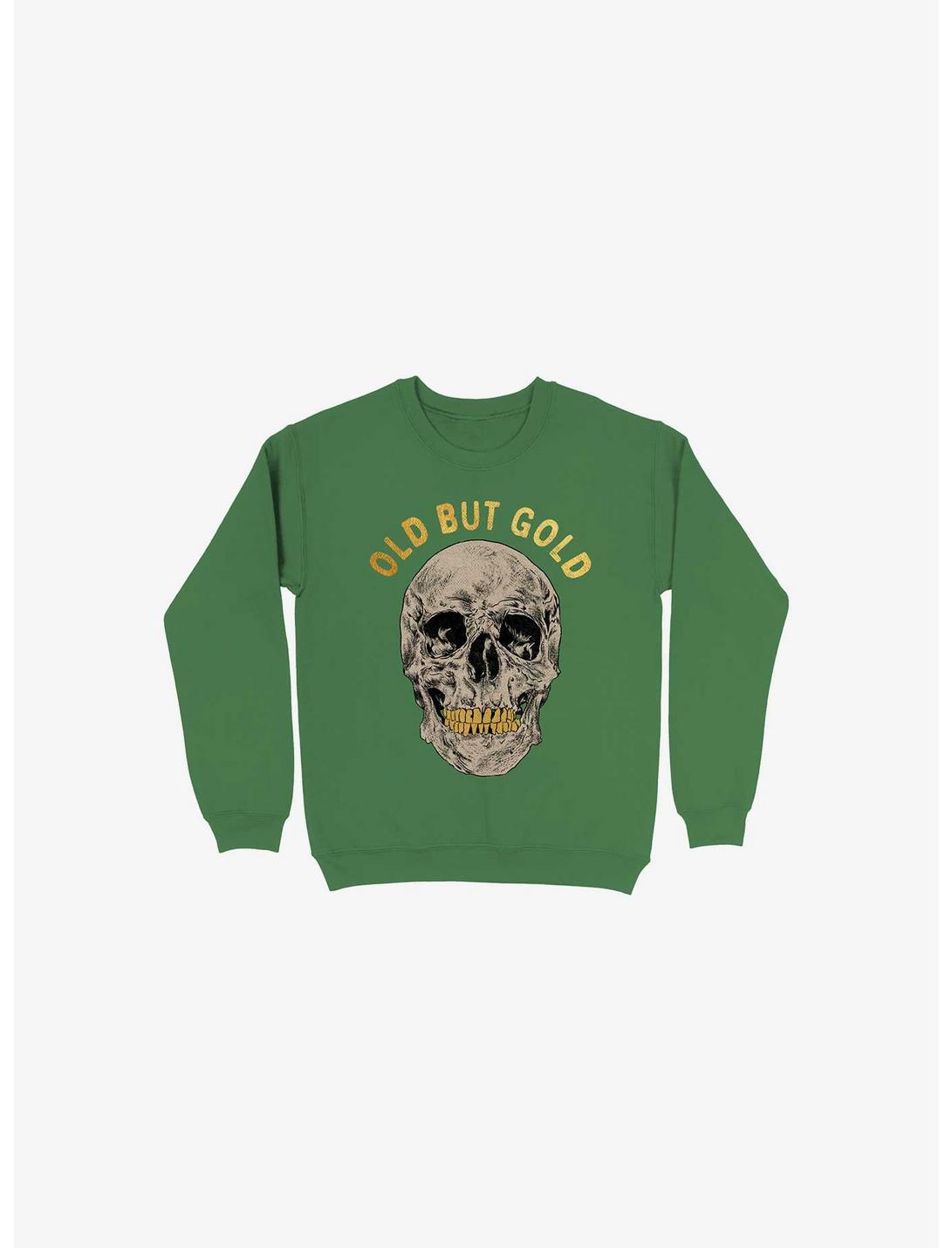 Old But Gold Skull Kelly Green Sweatshirt, KELLY GREEN, hi-res