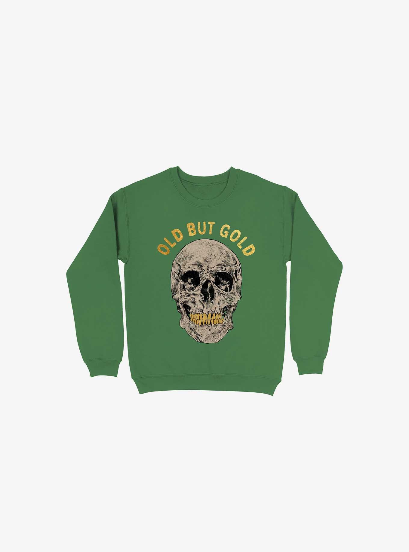 Old But Gold Skull Kelly Green Sweatshirt, KELLY GREEN, hi-res