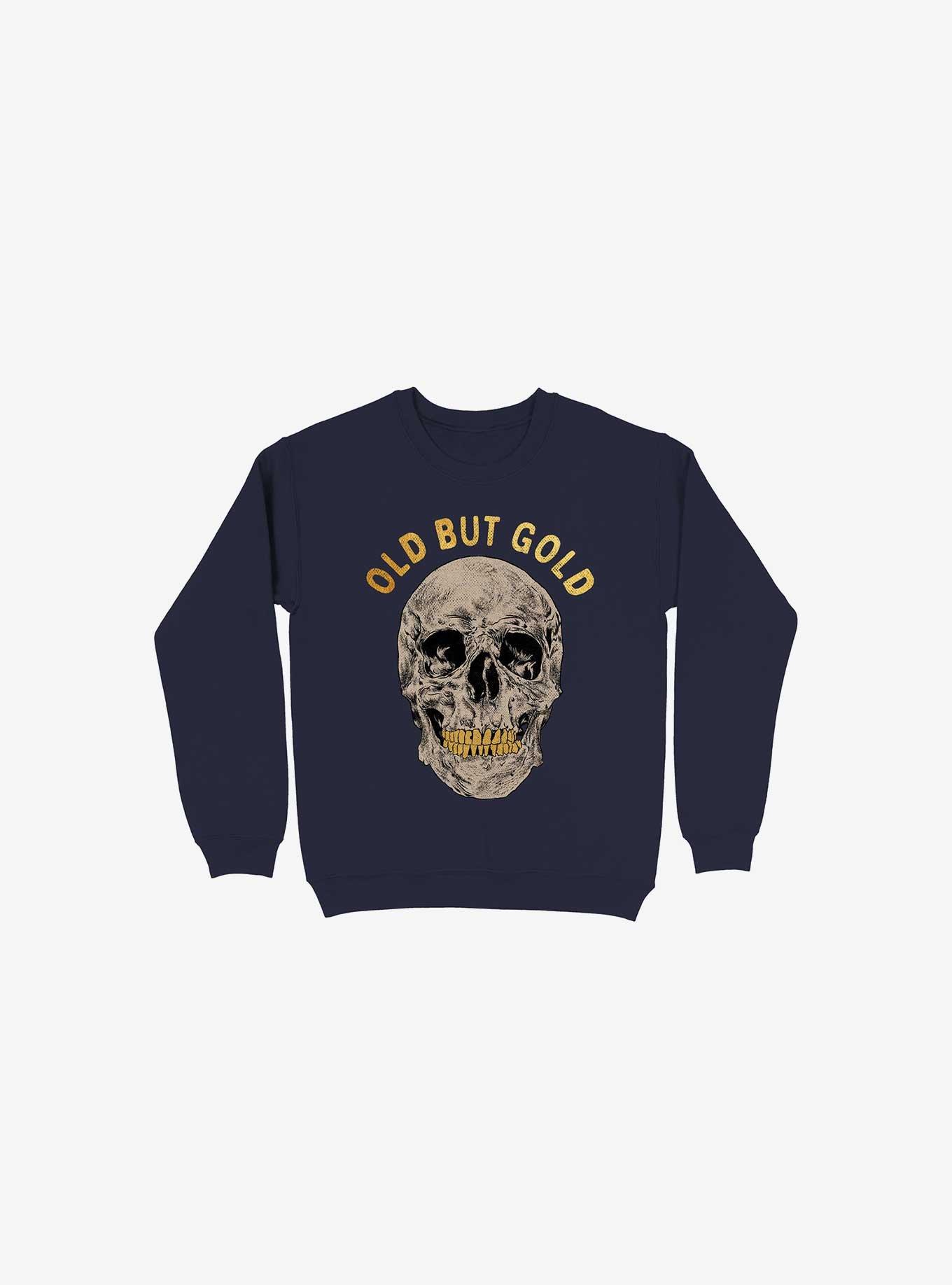 Old But Gold Skull Navy Blue Sweatshirt, NAVY, hi-res