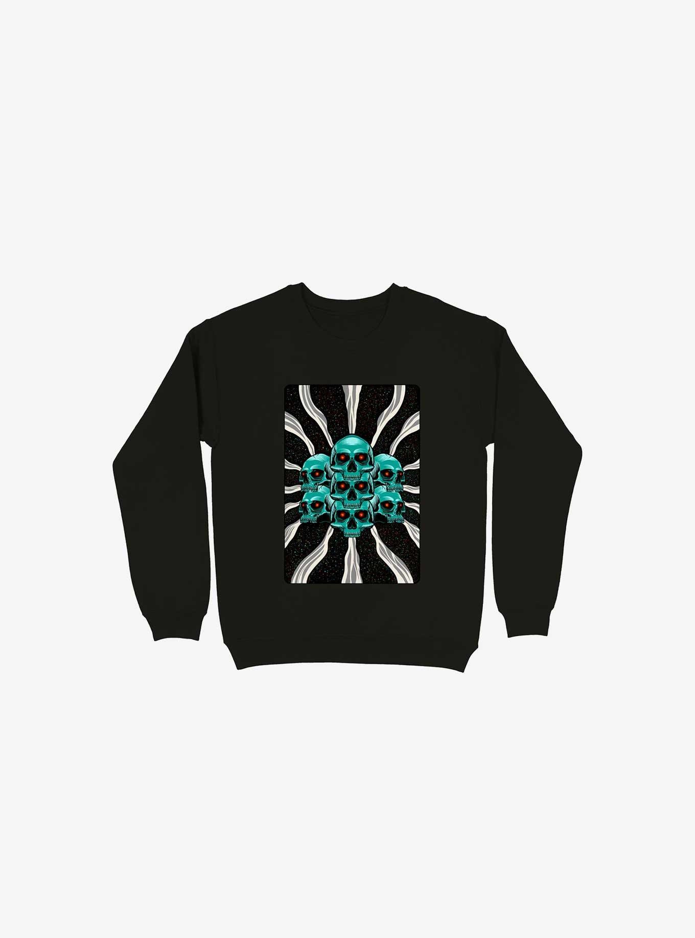 Pile Of Bones Skull Black Sweatshirt, , hi-res