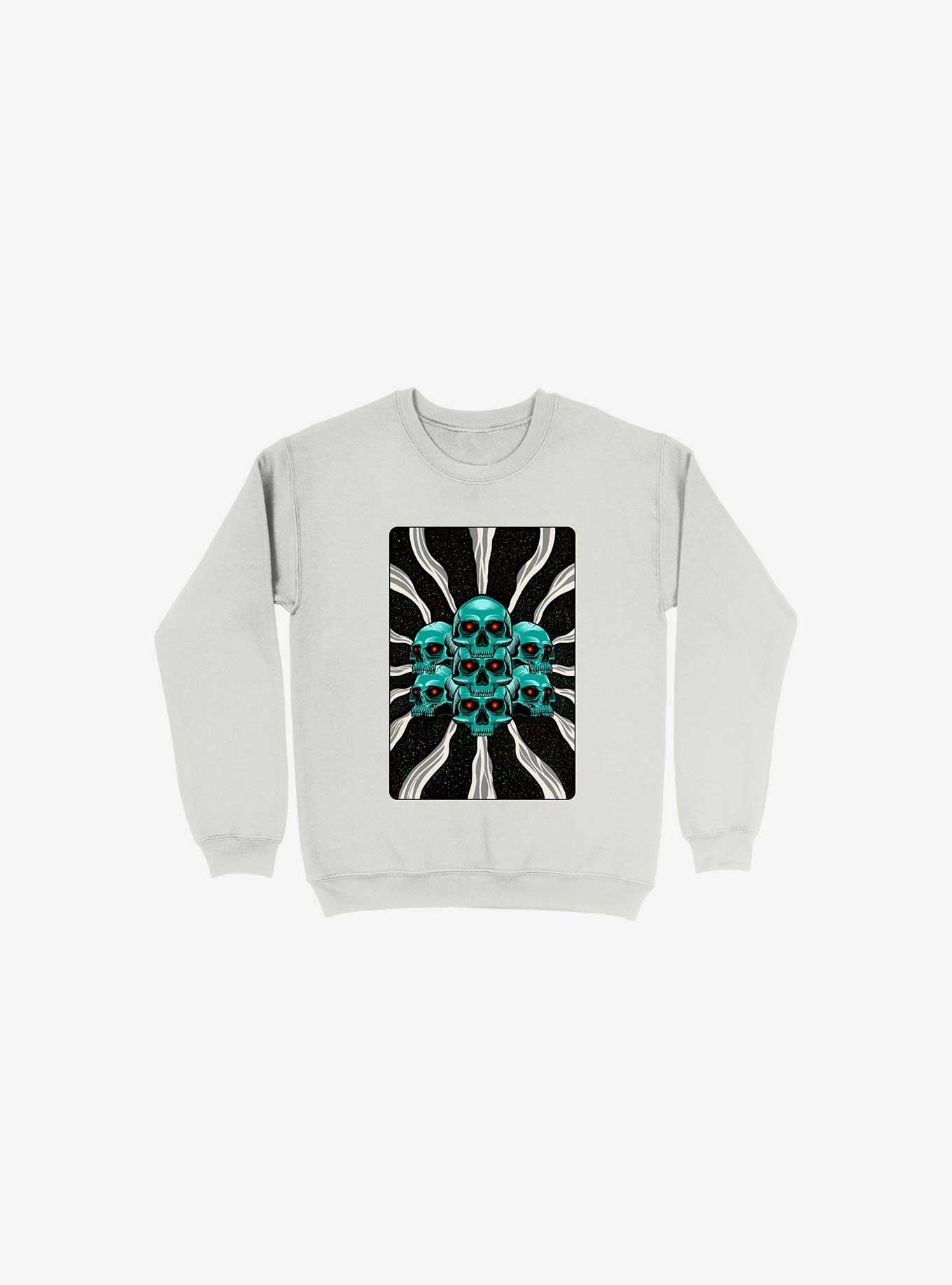 Pile Of Bones Skull White Sweatshirt, , hi-res