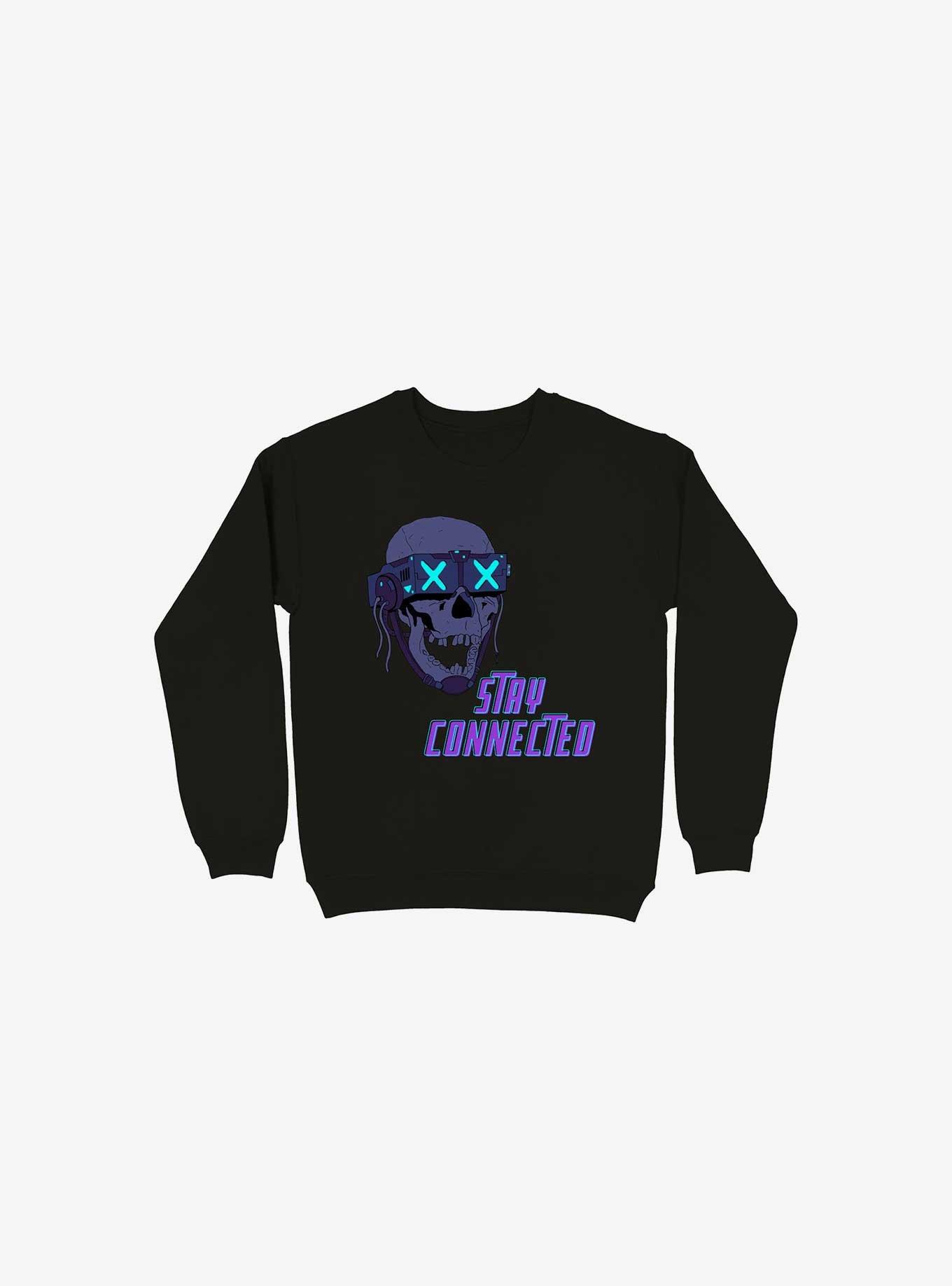 Stay_Connected 2.0 Black Sweatshirt, BLACK, hi-res