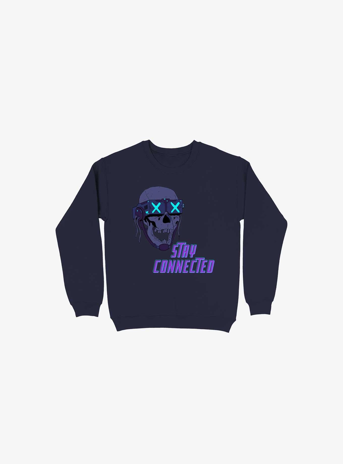 Stay_Connected 2.0 Navy Blue Sweatshirt, NAVY, hi-res