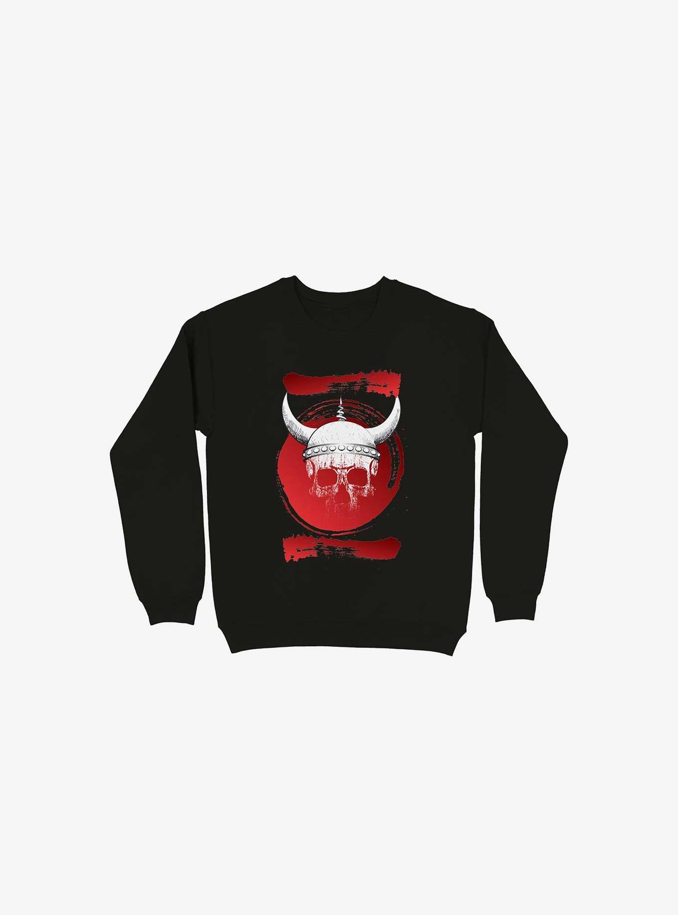 White Trippy Viking Helmet In Smears Black Sweatshirt, , hi-res