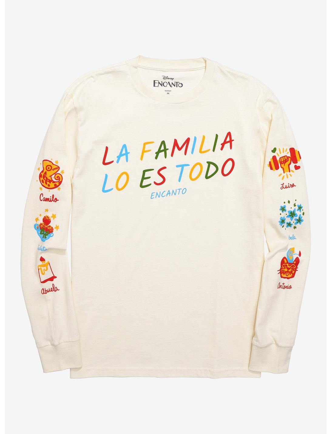 Disney Encanto Familia lo es Todo Long Sleeve T-Shirt - BoxLunch Exclusive, OFF WHITE, hi-res