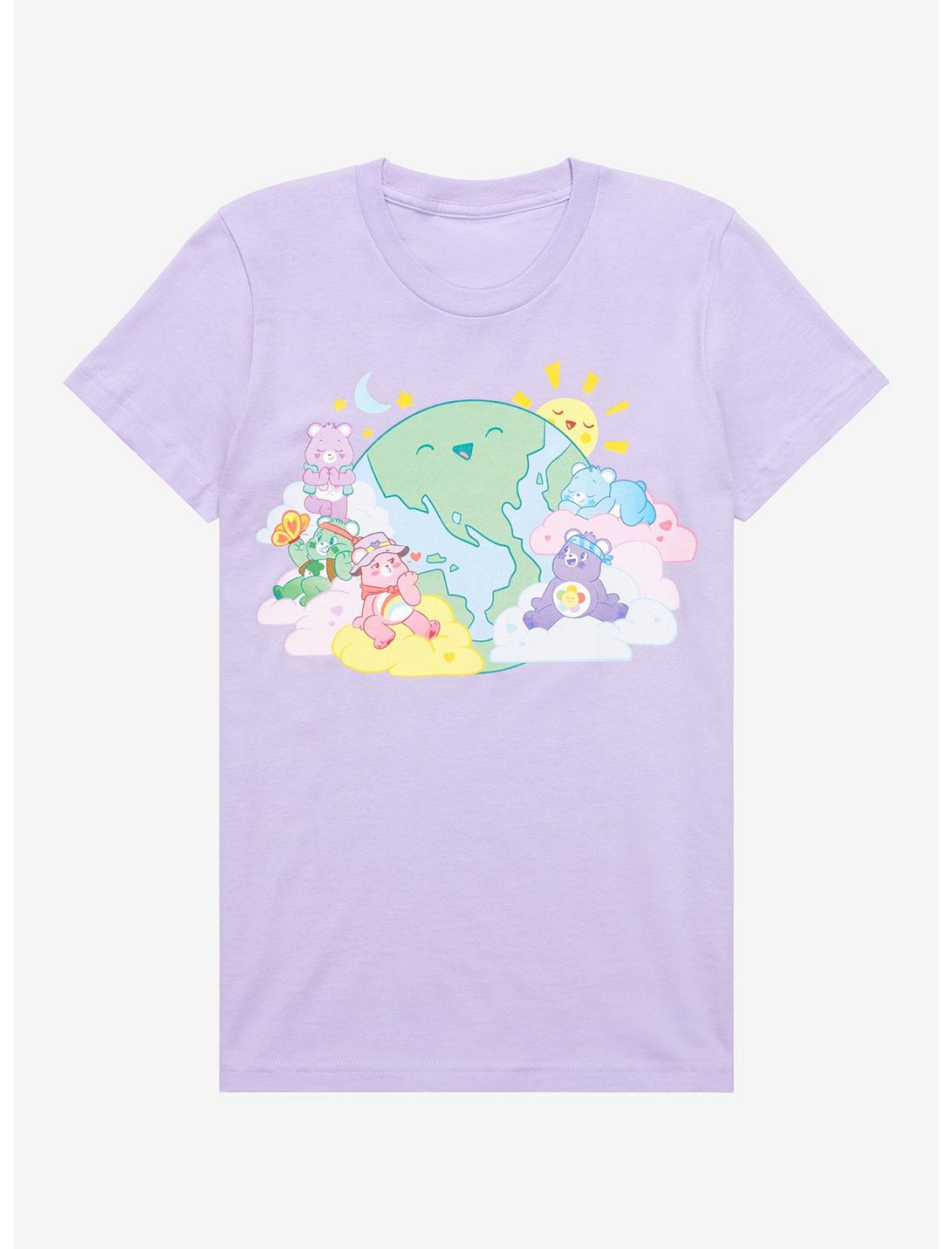 Care Bears Smiling Earth Women's T-Shirt - BoxLunch Exclusive, LIGHT PURPLE, hi-res