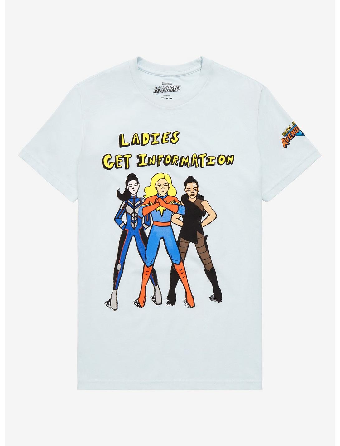 Marvel Ms. Marvel Ladies Get Information Women's T-Shirt - BoxLunch Exclusive, LIGHT BLUE, hi-res
