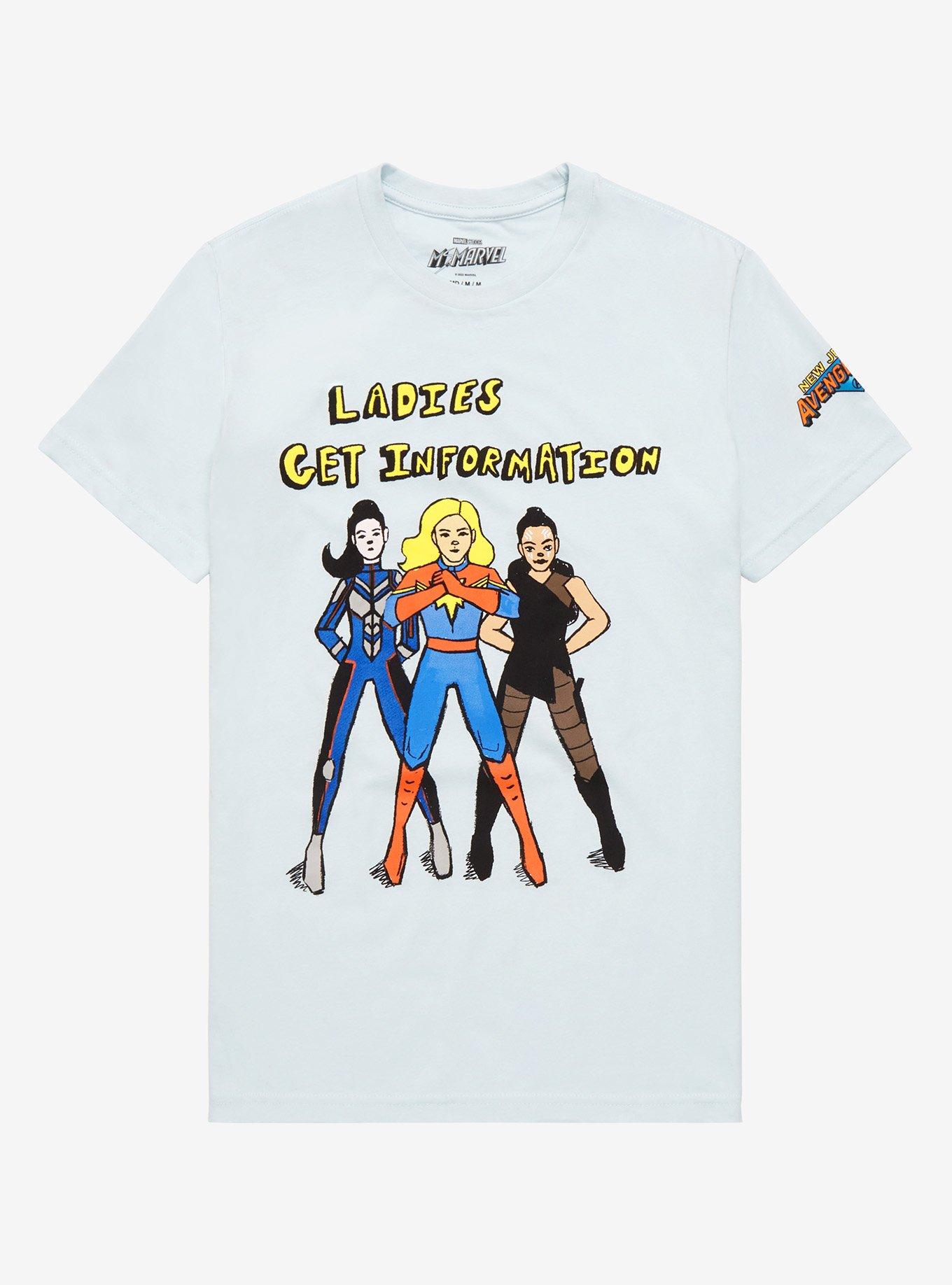 Marvel Ms. Marvel Ladies Get Information Women's T-Shirt - BoxLunch Exclusive, LIGHT BLUE, hi-res