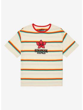 Plus Size Stranger Things Chibi Demogorgon Striped Women’s T-Shirt - BoxLunch Exclusive, , hi-res