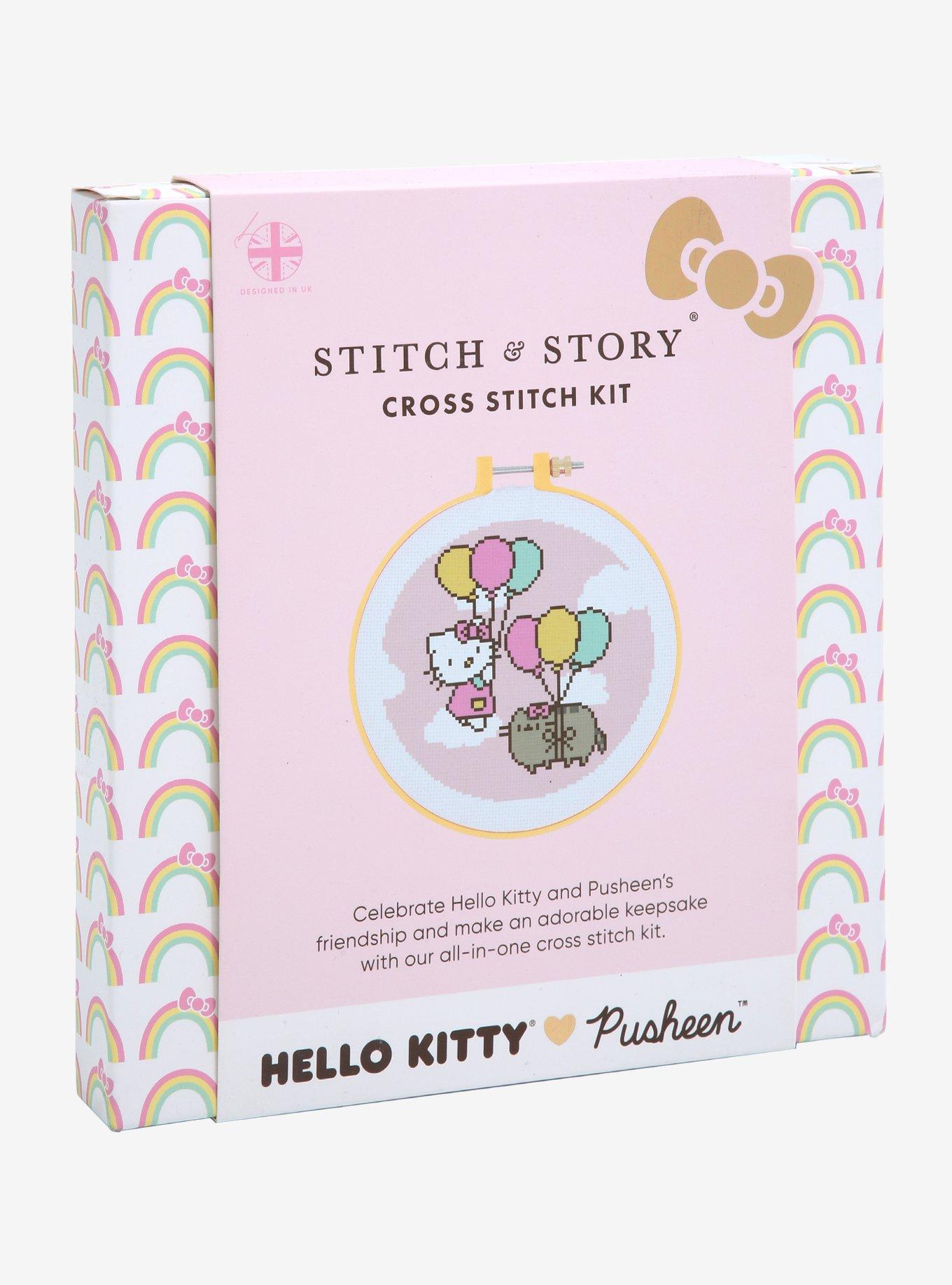 Hello Kitty x Pusheen Up, Up and Away Stitch & Story Cross Stitch Kit, , hi-res