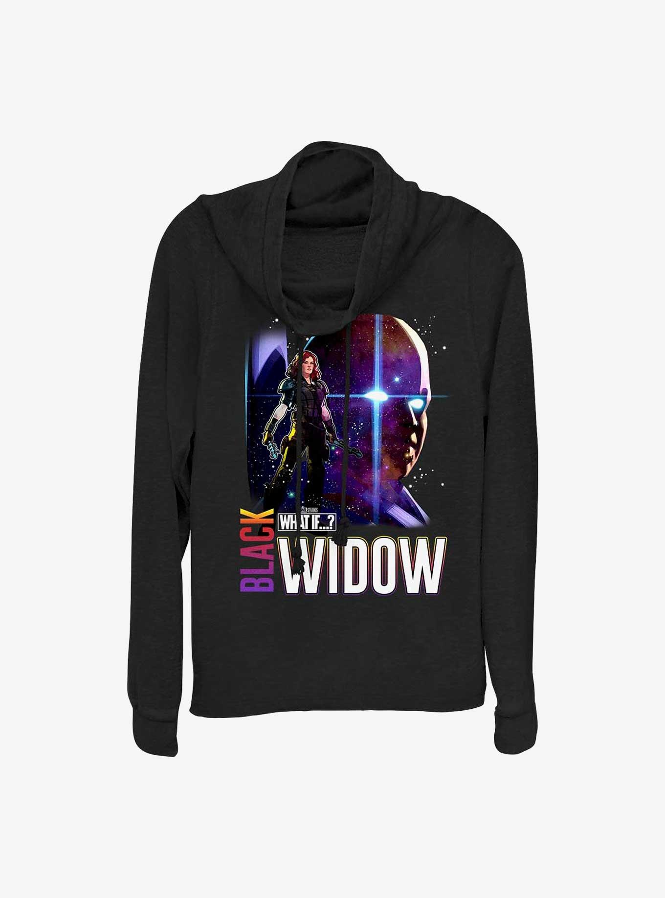 Marvel What If?? Post Apocalyptic Black Widow & The Watcher Girls Cowlneck Long-Sleeve T-Shirt