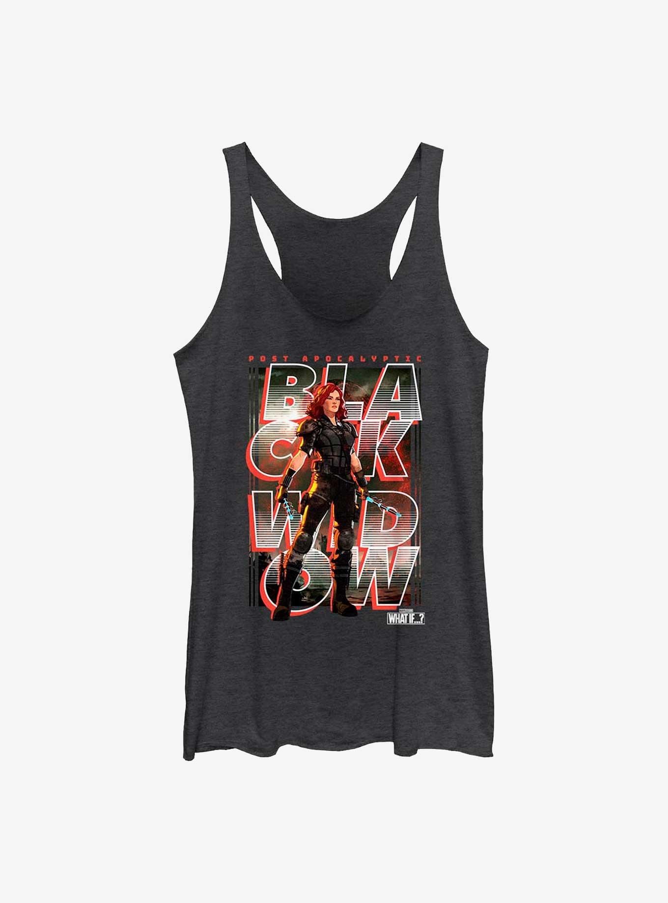 Marvel What If?? Black Widow Post Apocalyptic Key Art Girls Tank, BLK HTR, hi-res