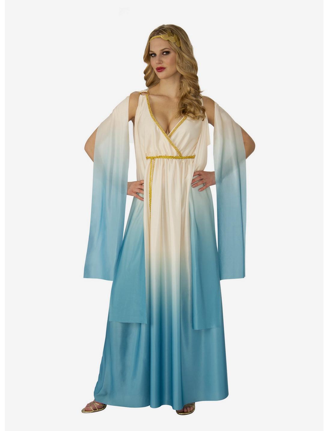 Greek Goddess Costume, BLUE, hi-res
