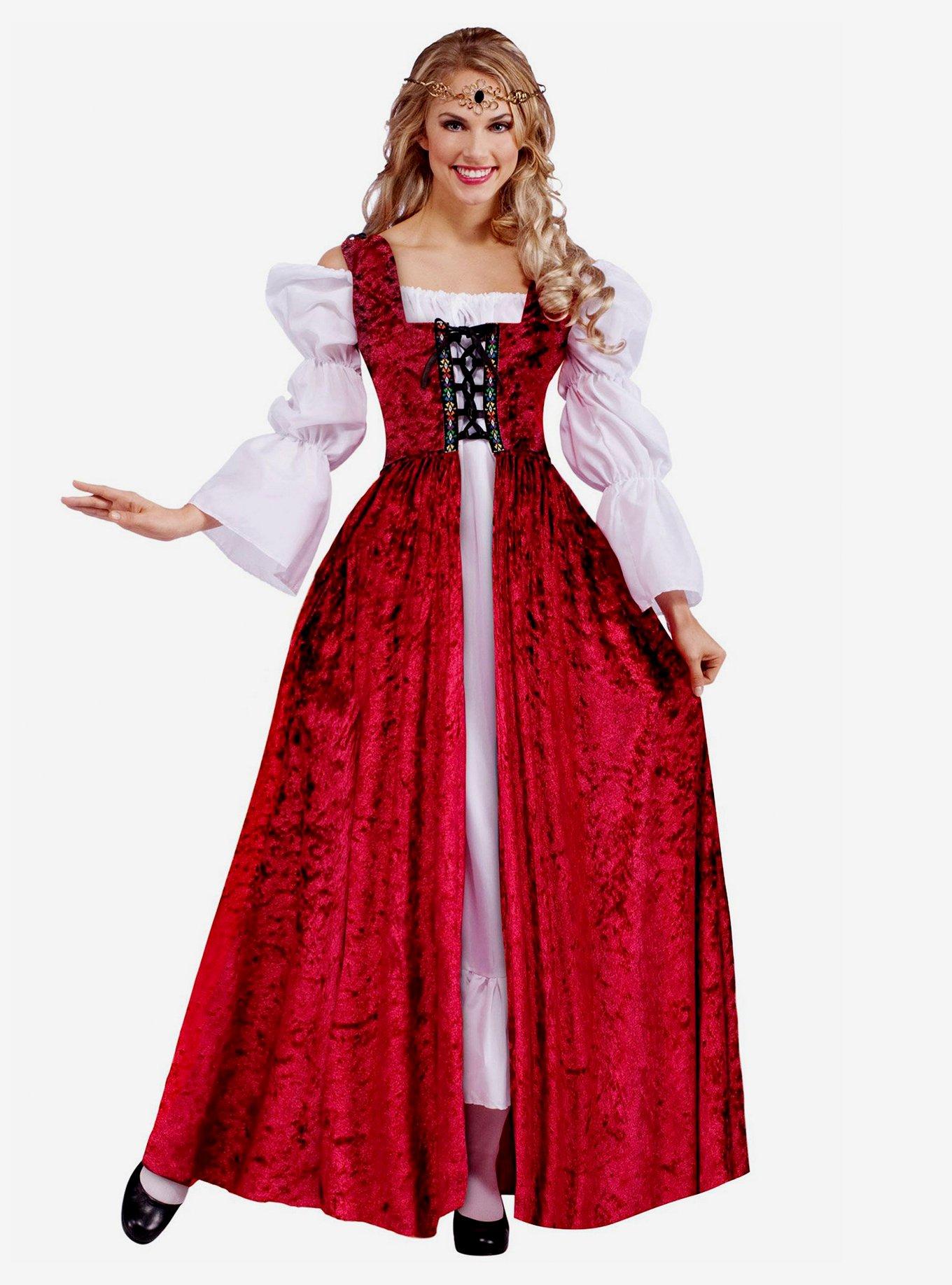 Medieval Lace Up Over Gown Costume Plus Size, , hi-res