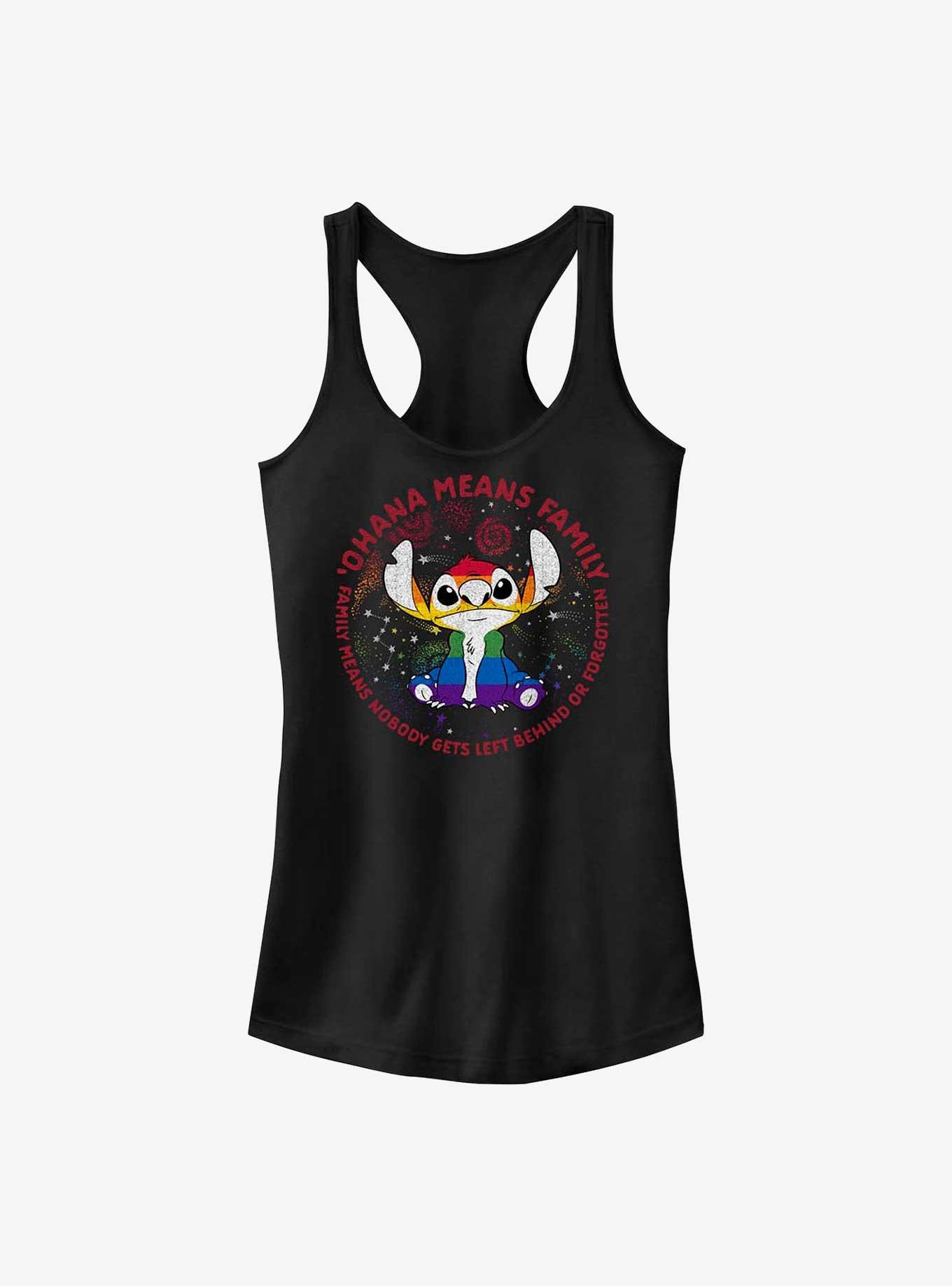 Disney Lilo And Stitch Ohana Means Family Rainbow Pride Girls Tank, BLACK, hi-res