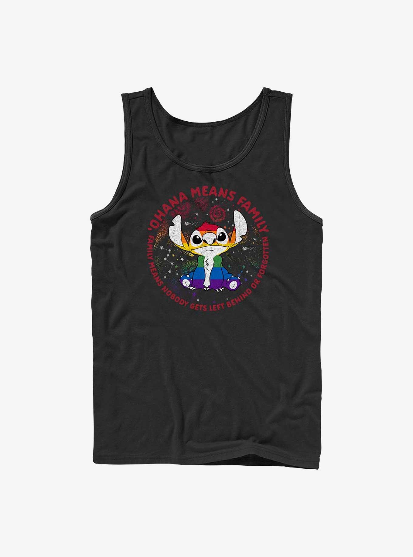 Disney Lilo And Stitch Ohana Means Family Rainbow Pride Tank Top, BLACK, hi-res