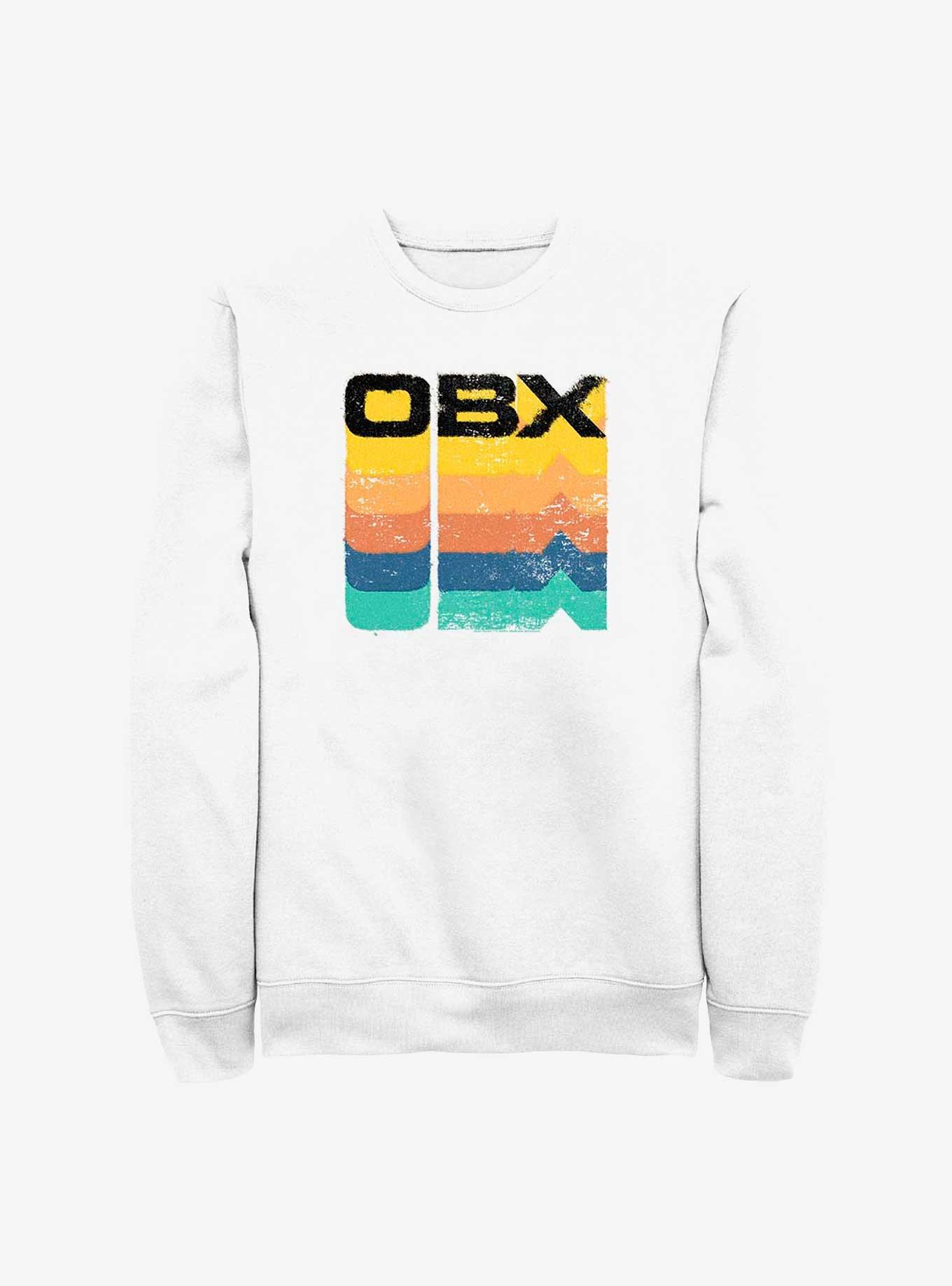 Outer Banks OBX Rainbow Stack Sweatshirt, WHITE, hi-res
