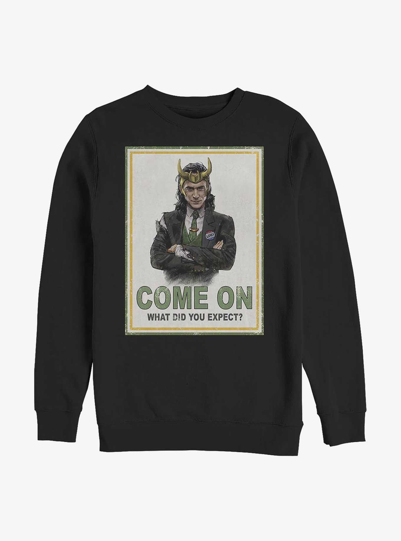 Marvel Loki President Loki Poster Sweatshirt, BLACK, hi-res