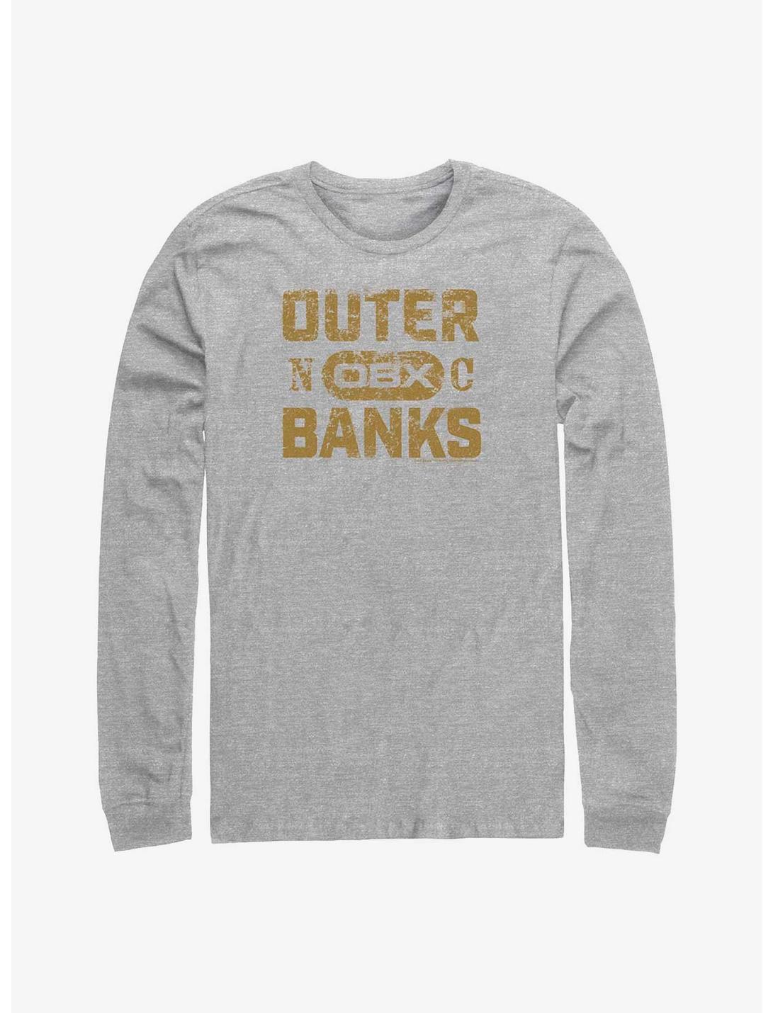 Outer Banks Distressed Type Long-Sleeve T-Shirt, ATH HTR, hi-res