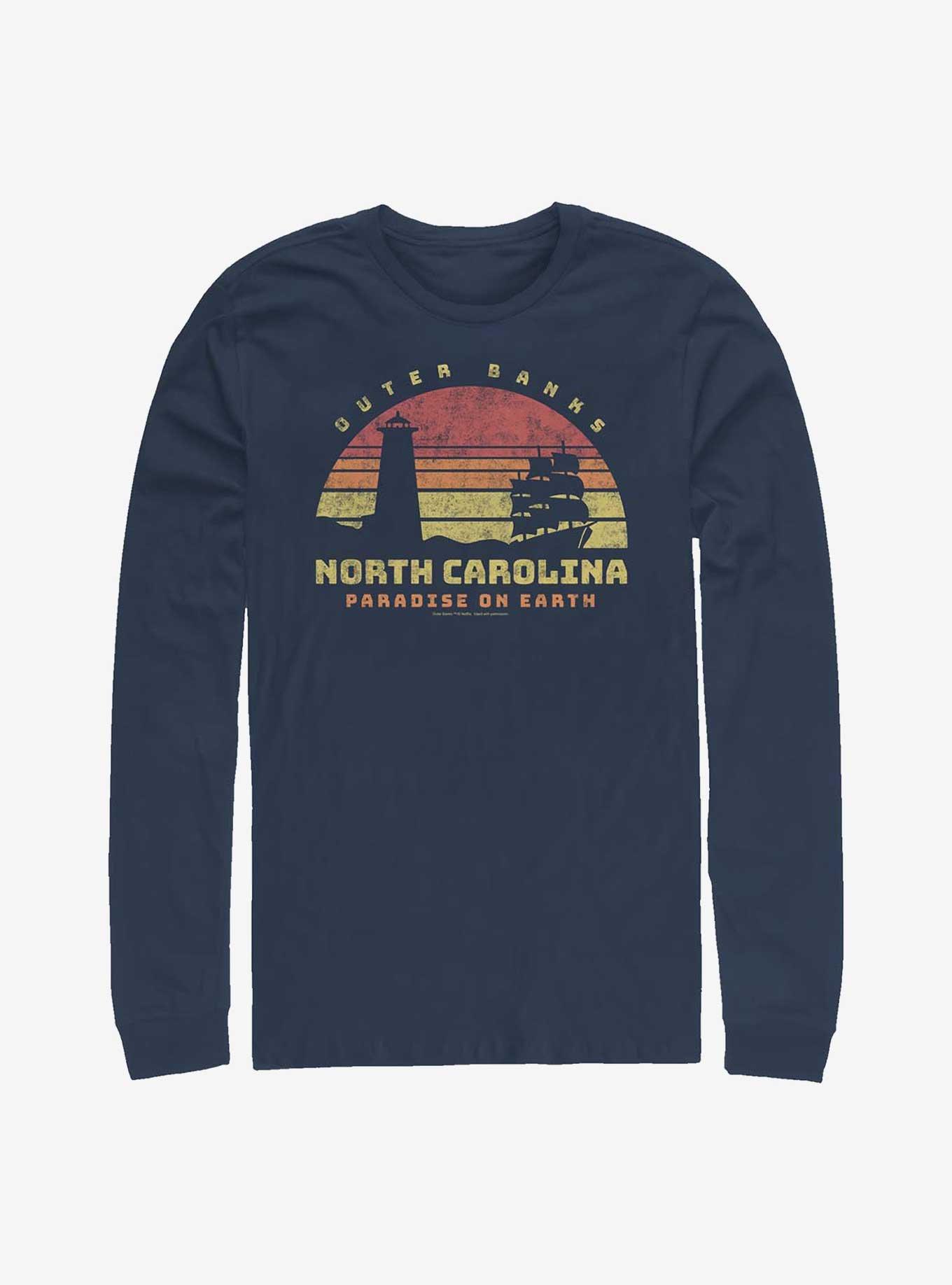 Outer Banks Paradise On Earth Long-Sleeve T-Shirt, NAVY, hi-res