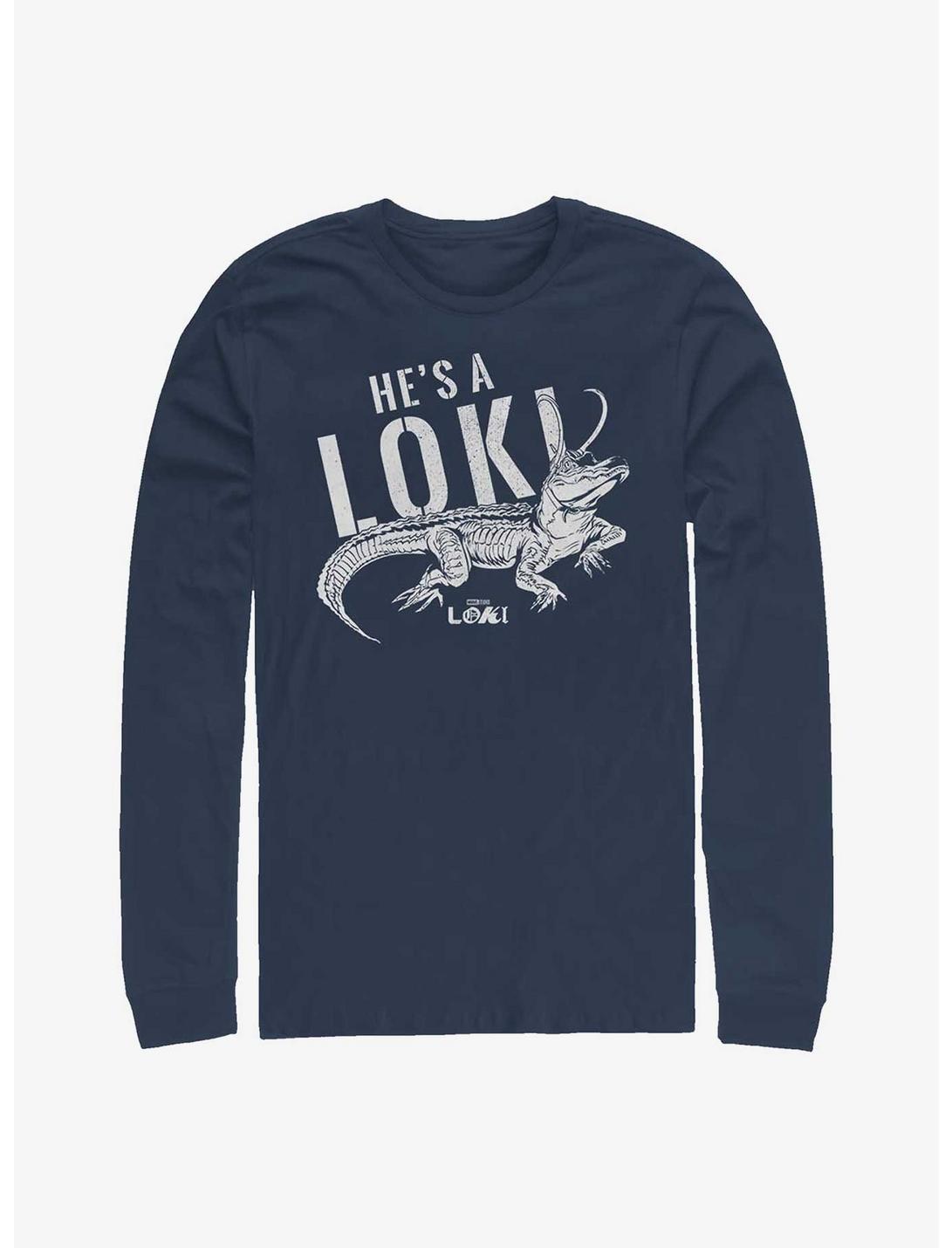 Marvel Loki Alligator Timeline Long-Sleeve T-Shirt, NAVY, hi-res