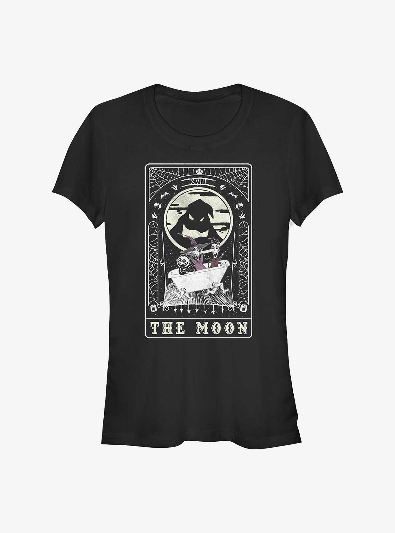 The Nightmare Before Christmas Oogie Boogie The Moon Tarot Girls T-Shirt, BLACK, hi-res