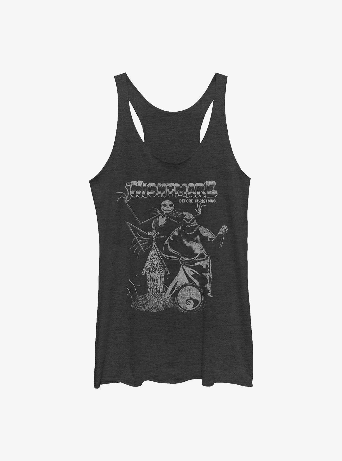 Disney The Nightmare Before Christmas Vintage Poster Girls Tank Top, BLK HTR, hi-res