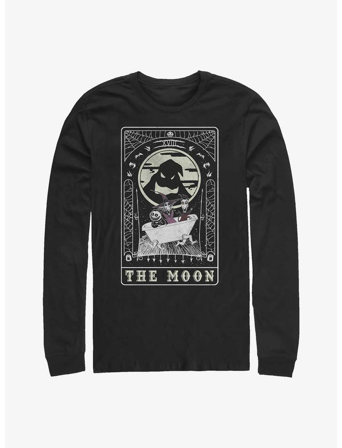 The Nightmare Before Christmas The Moon Tarot Card Long-Sleeve T-Shirt, BLACK, hi-res