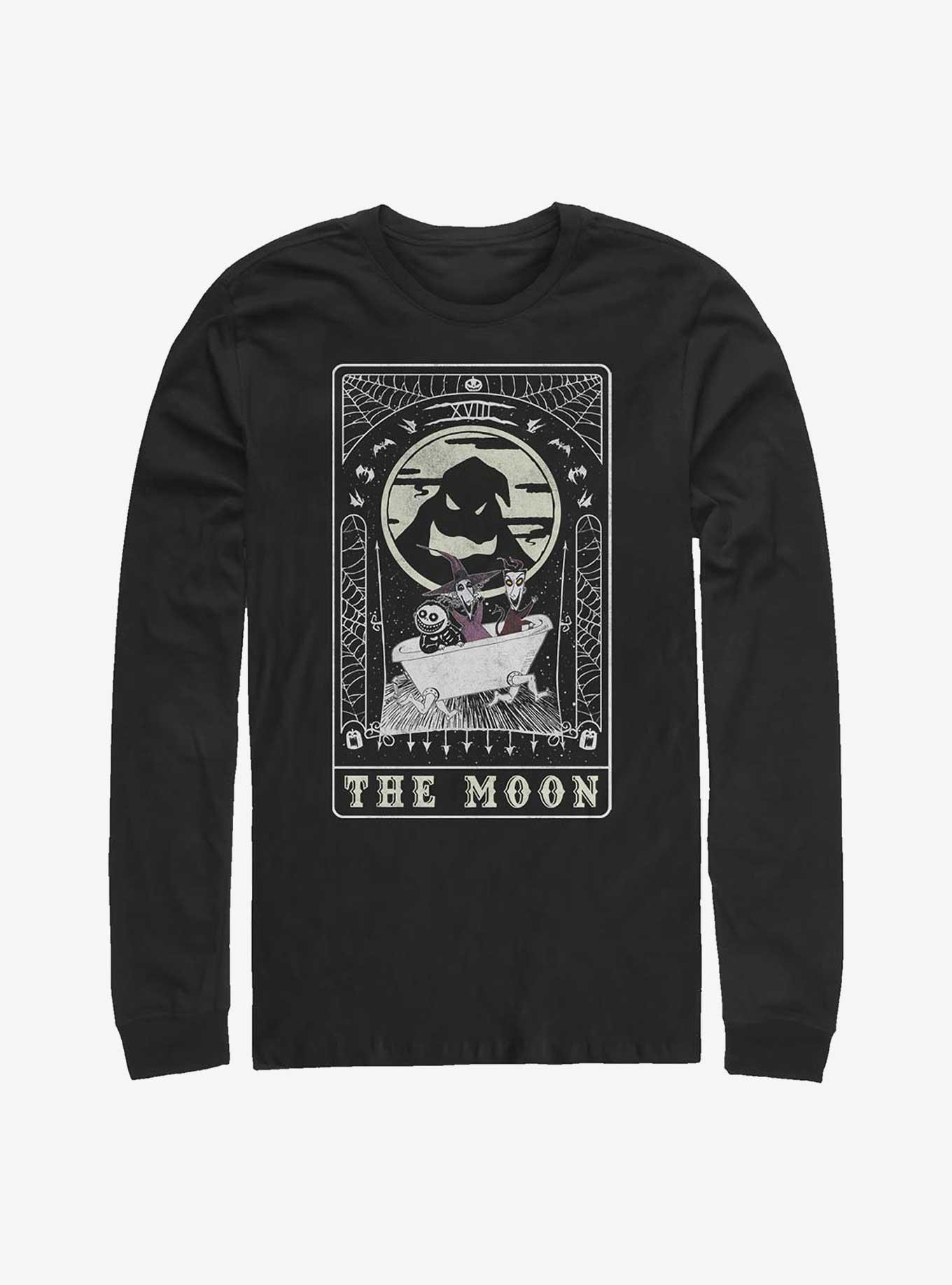 The Nightmare Before Christmas The Moon Tarot Card Long-Sleeve T-Shirt, BLACK, hi-res