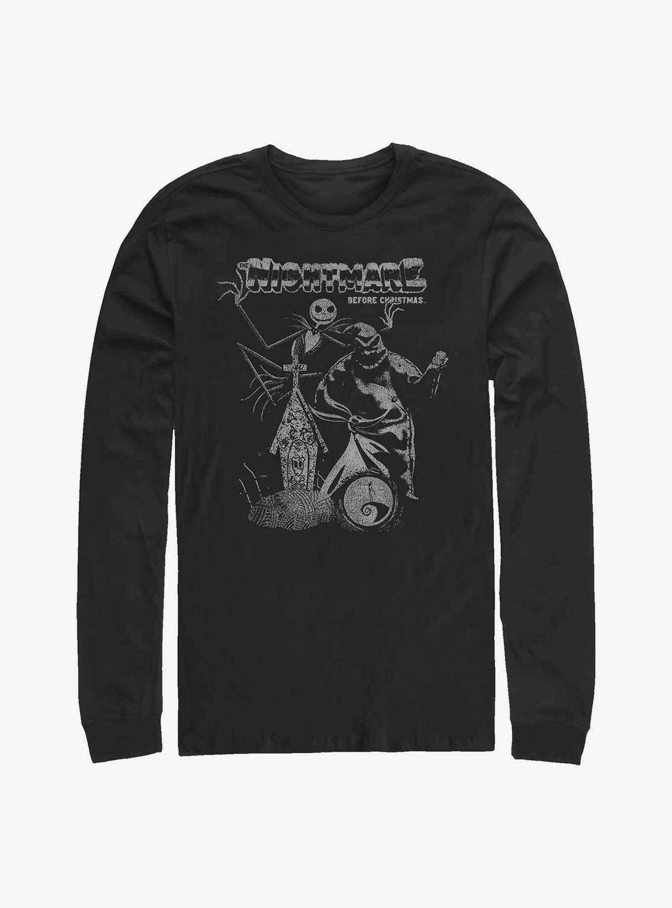 Disney The Nightmare Before Christmas Vintage Poster Long-Sleeve T-Shirt, BLACK, hi-res