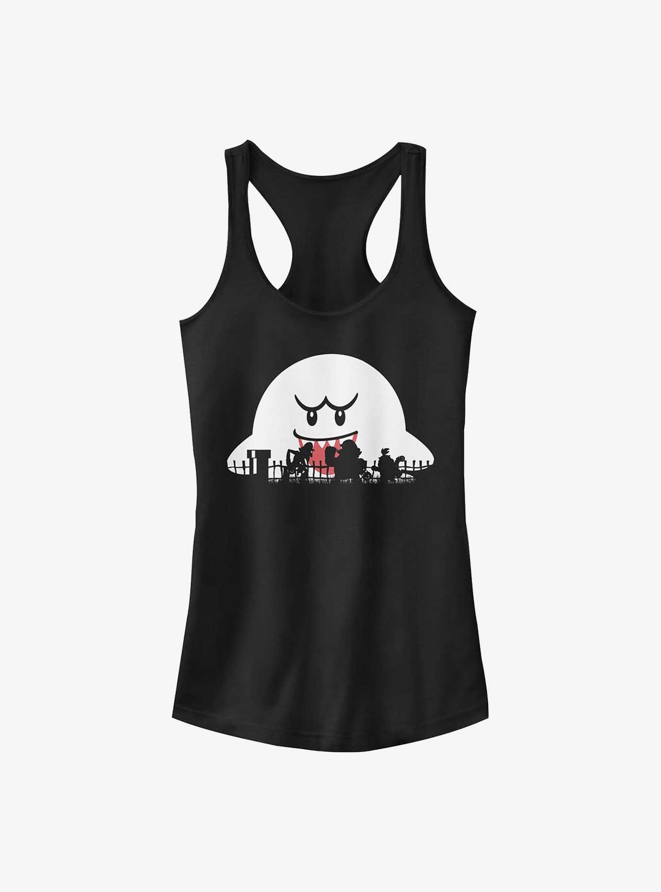 Nintendo Mario Halloween Silhouettes Girls Tank, BLACK, hi-res