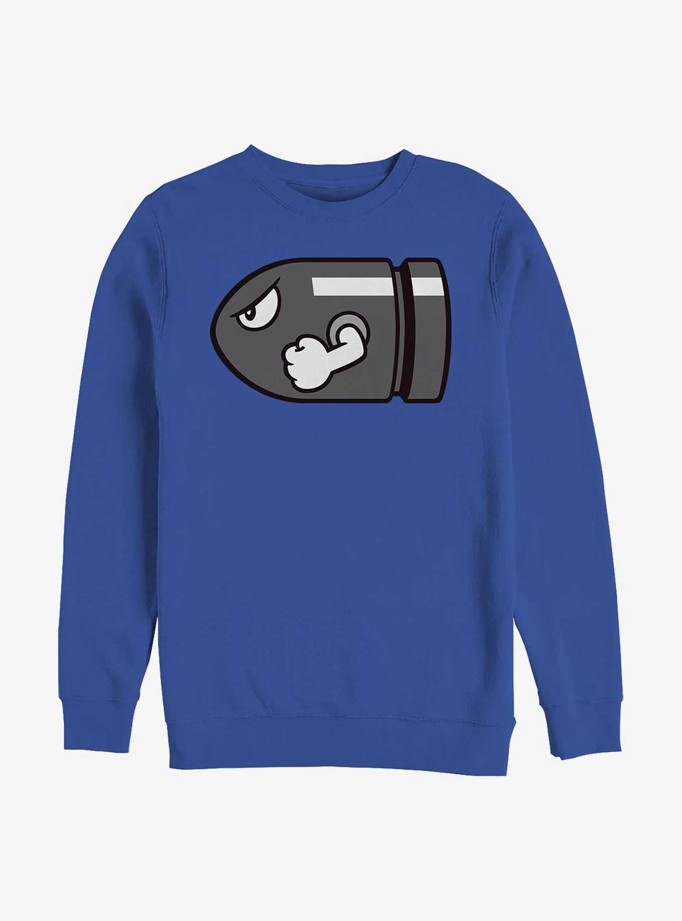 Nintendo Mario Bulllet Bill Sweatshirt, ROYAL, hi-res