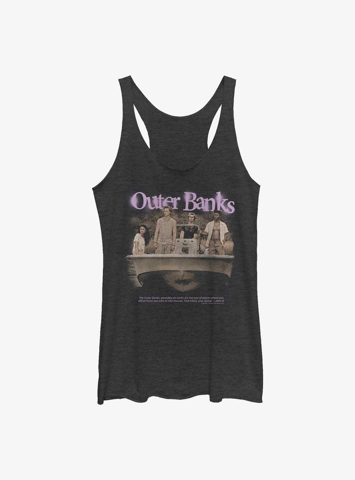 Outer Banks Spray Paint Girls Tank, BLK HTR, hi-res