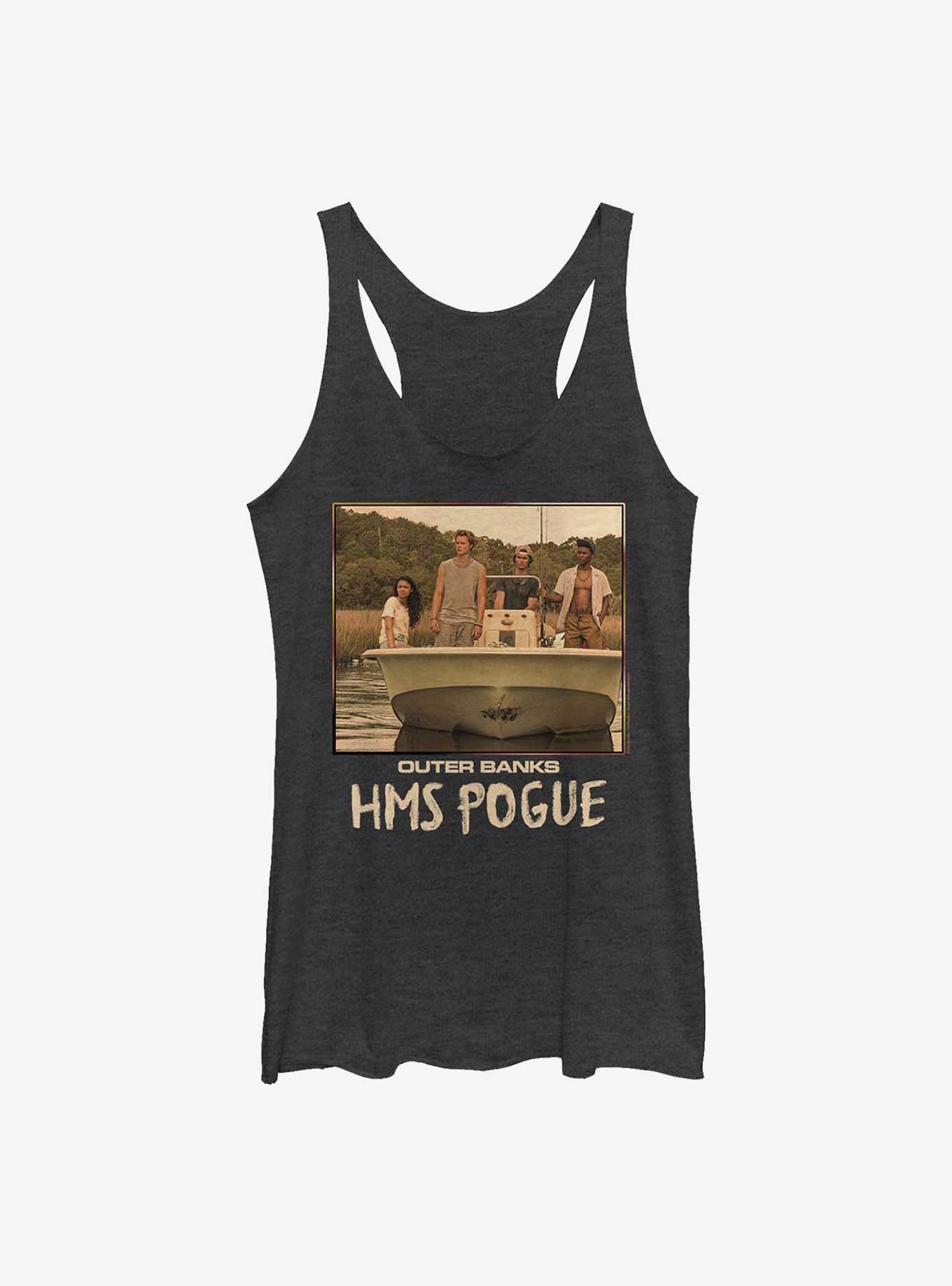 Outer Banks HMS Pogue Square Girls Tank, BLK HTR, hi-res