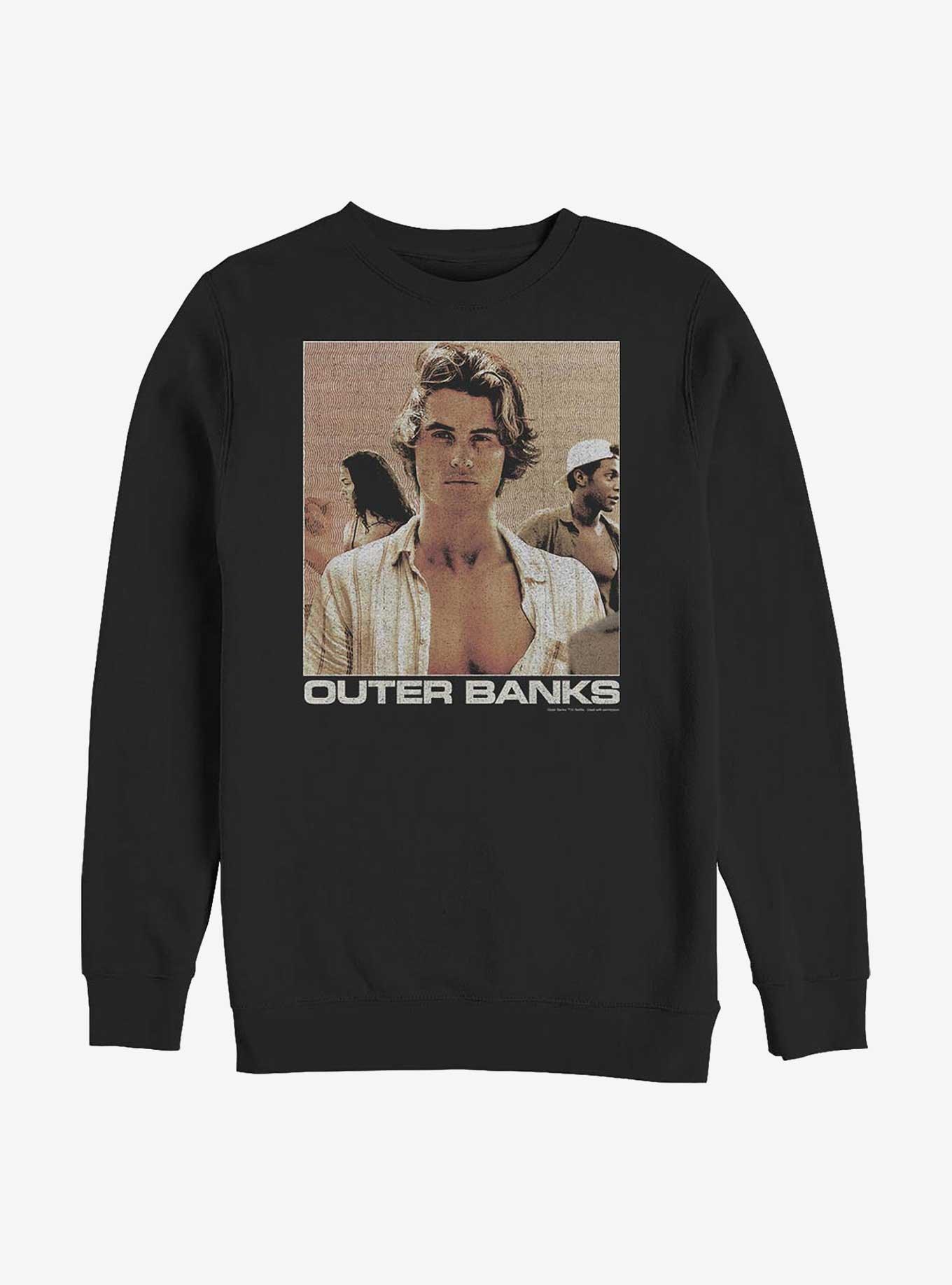 Outer Banks Waves Poster Sweatshirt, BLACK, hi-res