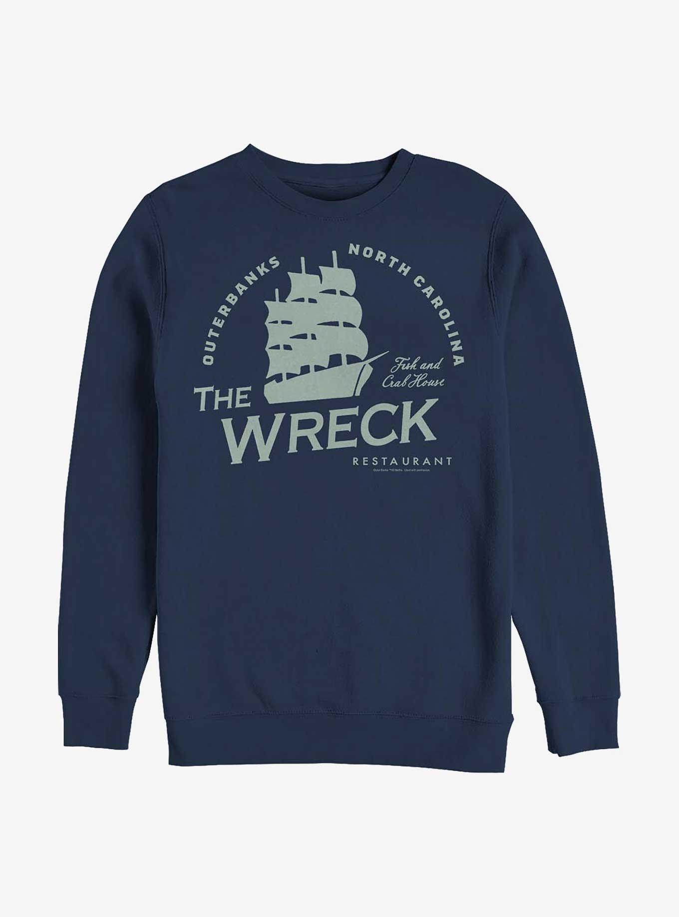 Outer Banks The Wreck Restaurant Sweatshirt, NAVY, hi-res