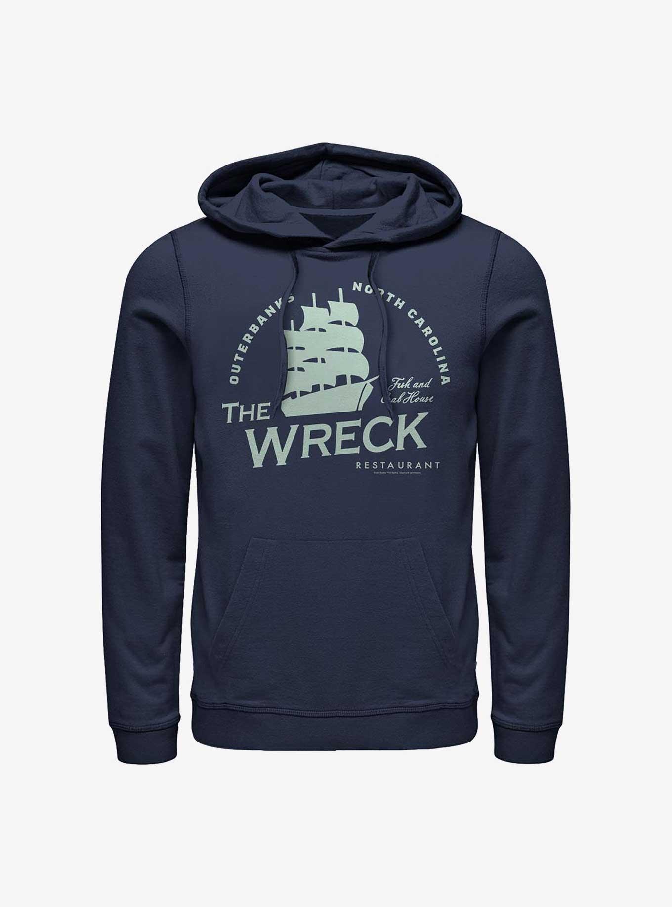 Outer Banks The Wreck Restaurant Hoodie, NAVY, hi-res