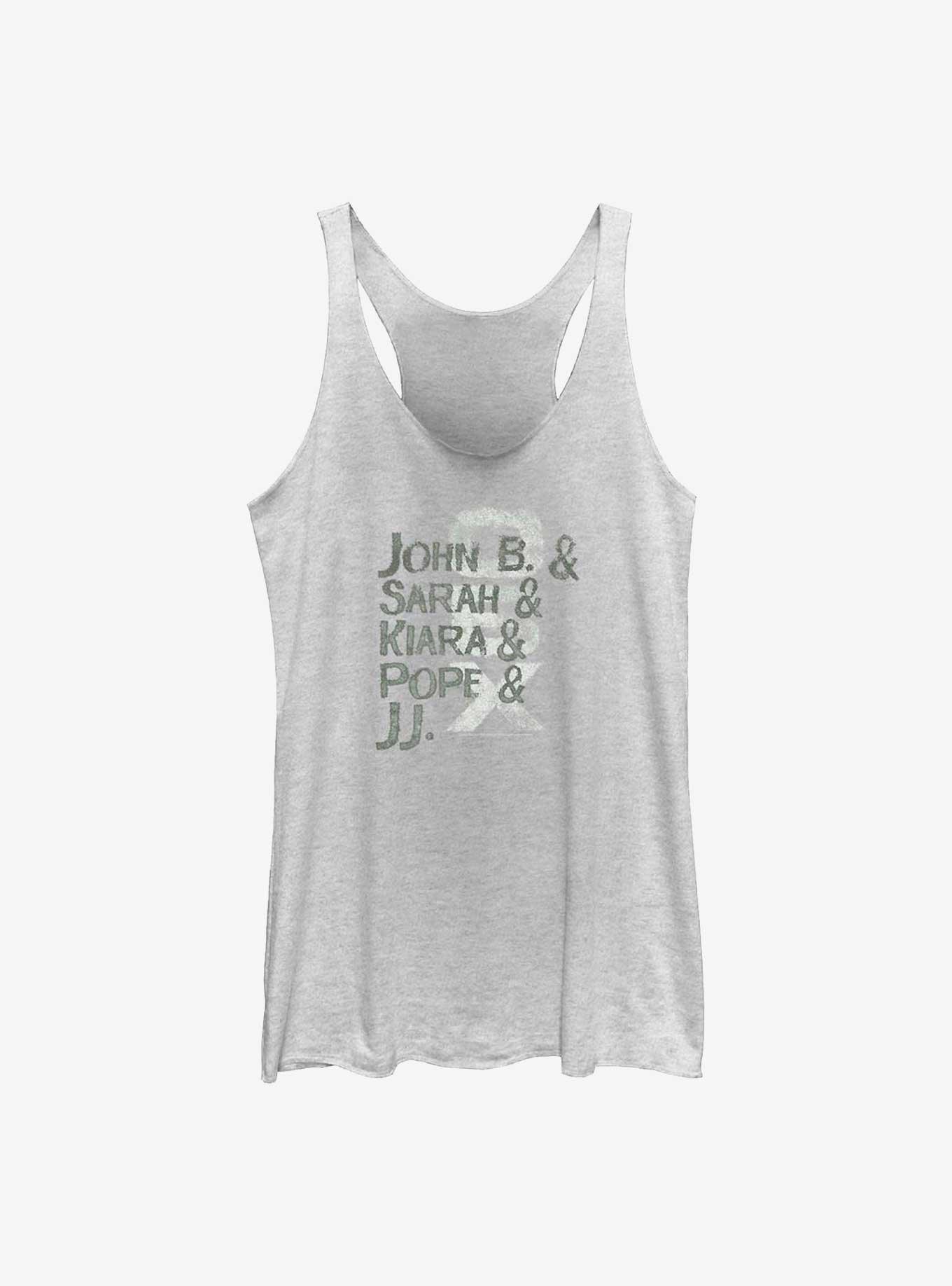 Outer Banks Name Stack Girls Tank, WHITE HTR, hi-res