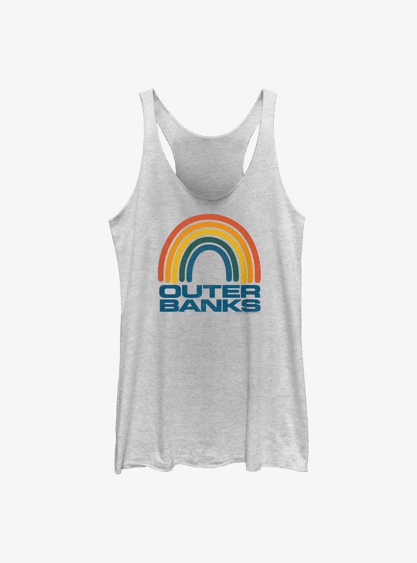 Outer Banks OBX Rainbow Girls Tank, WHITE HTR, hi-res