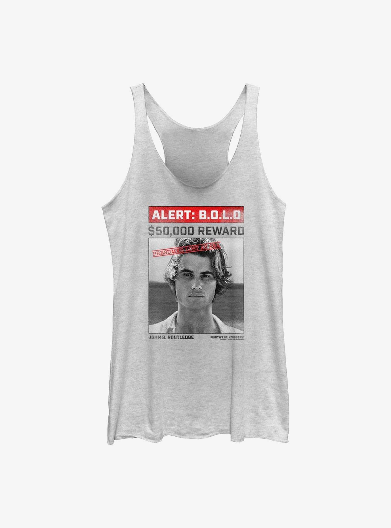 Outer Banks John B Wanted Poster Girls Tank, WHITE HTR, hi-res