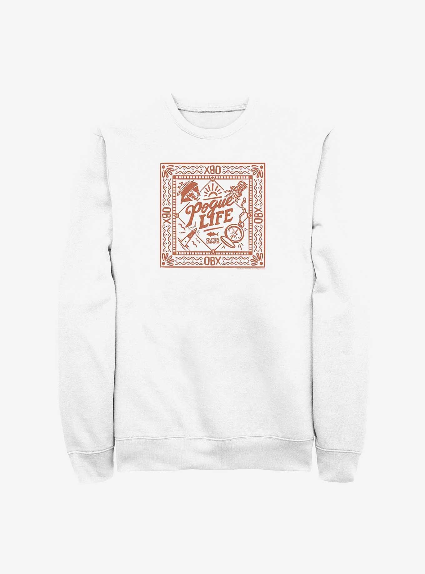 Outer Banks Square Badge Sweatshirt, WHITE, hi-res