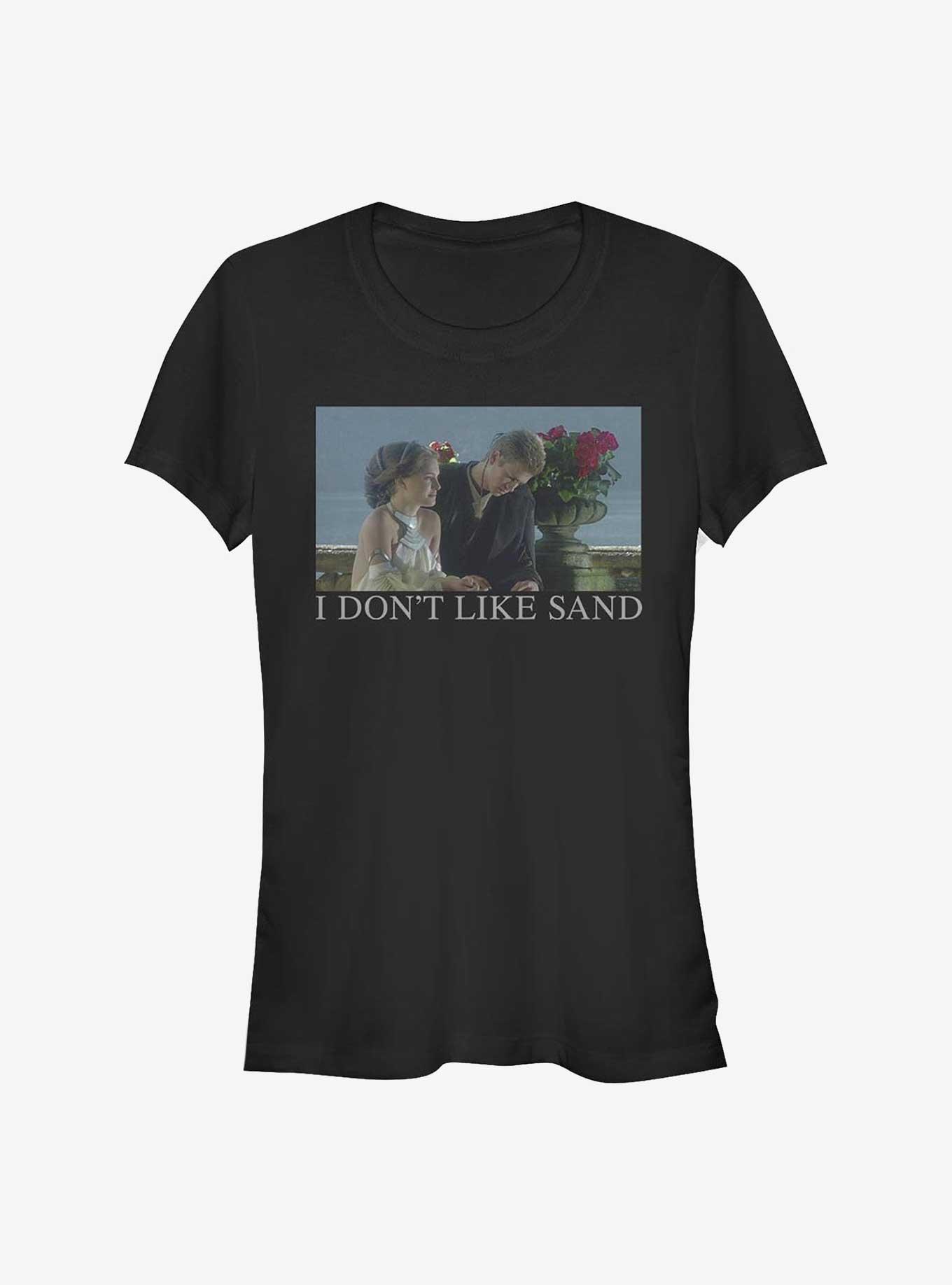 Star Wars Padme & Anakin I Don't Like Sand Meme Girls T-Shirt, , hi-res