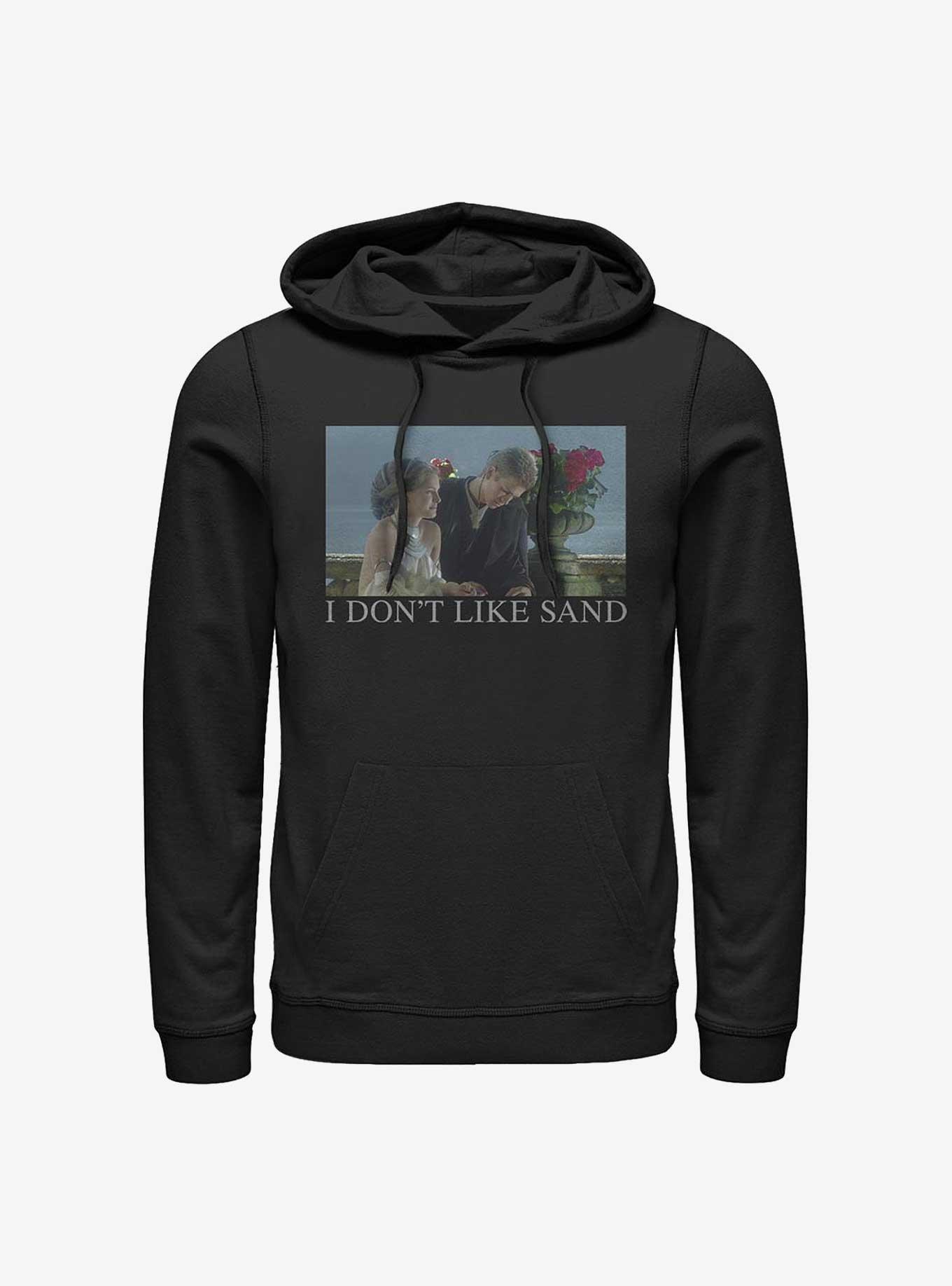 Star Wars Padme & Anakin I Don't Like Sand Meme Hoodie, BLACK, hi-res