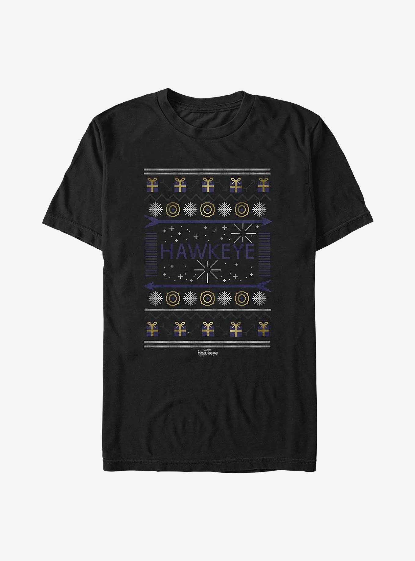 Marvel Hawkeye Hawkeye Christmas Sweater T-Shirt, BLACK, hi-res