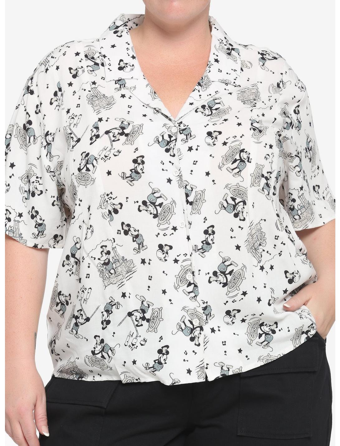 Her Universe Disney Steamboat Willie Woven Button-Up Plus Size, MULTI, hi-res