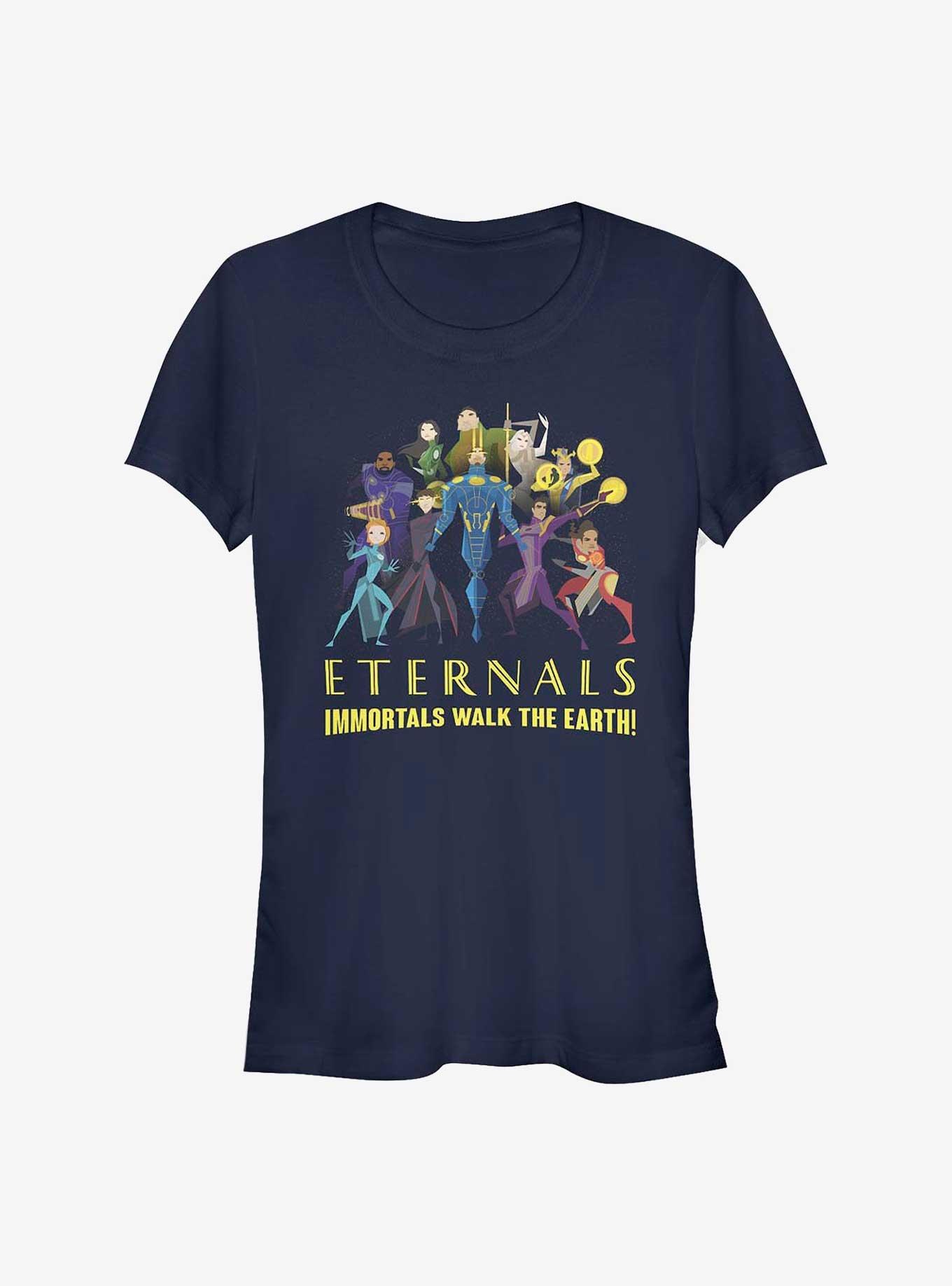 Marvel Eternals Group Shot Girls T-Shirt, NAVY, hi-res