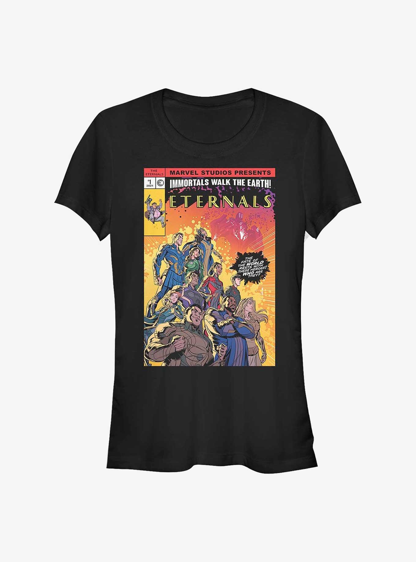 Marvel Eternals Halftone Cover Girls T-Shirt, BLACK, hi-res