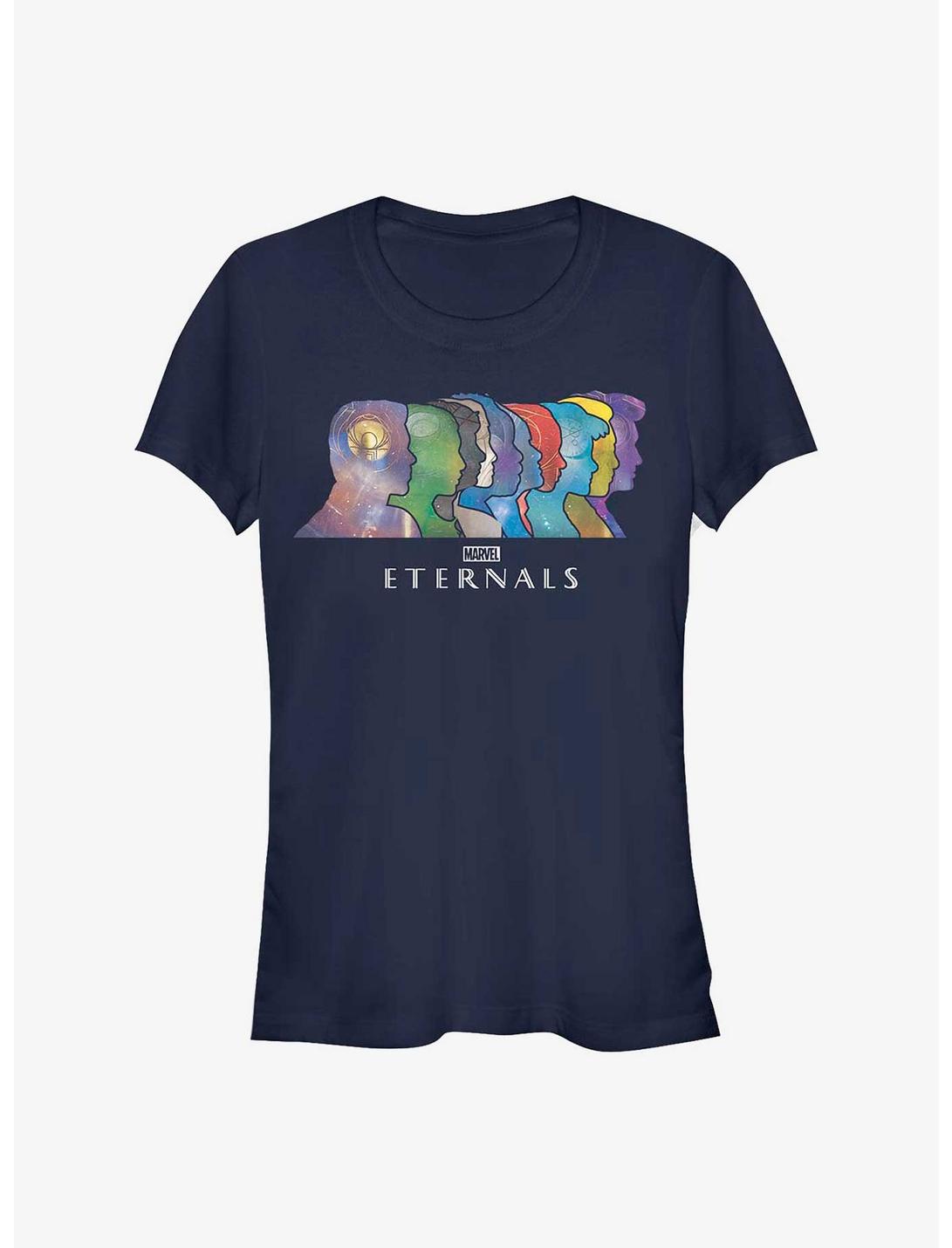Marvel Eternals Silhouette Heads Girls T-Shirt, NAVY, hi-res