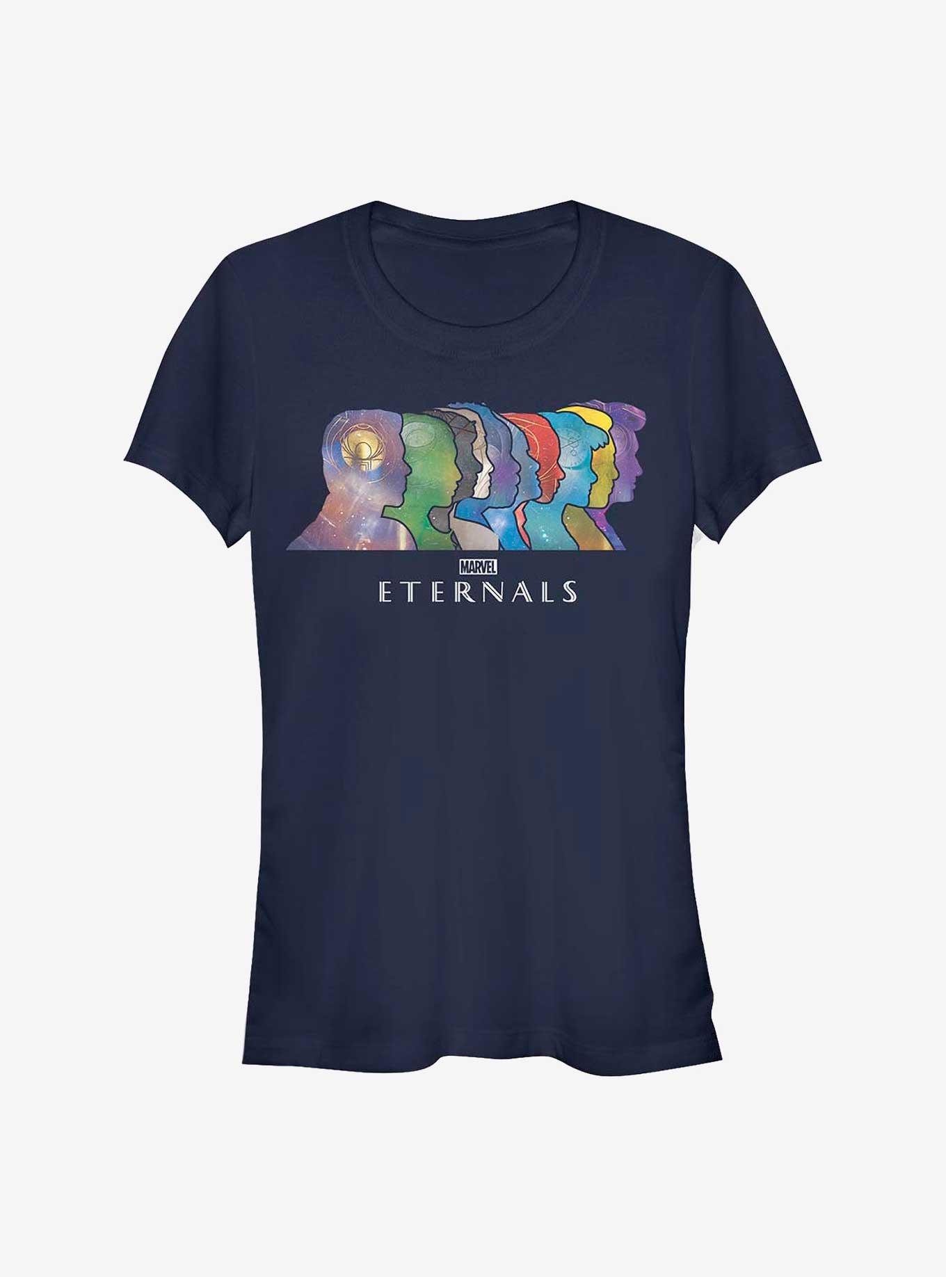 Marvel Eternals Silhouette Heads Girls T-Shirt, NAVY, hi-res