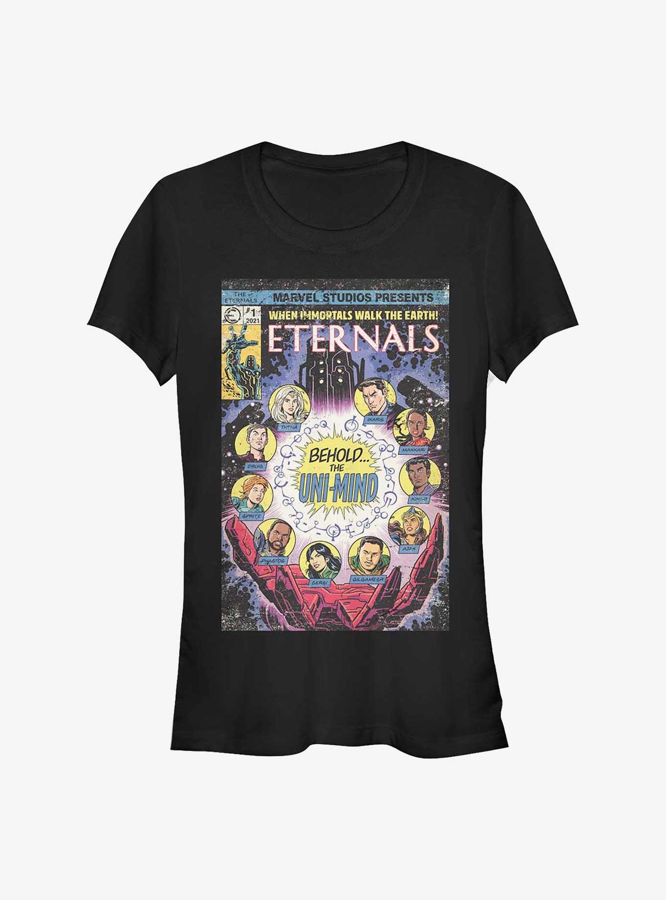 Marvel Eternals Vintage Comic Cover 2 Girls T-Shirt, BLACK, hi-res